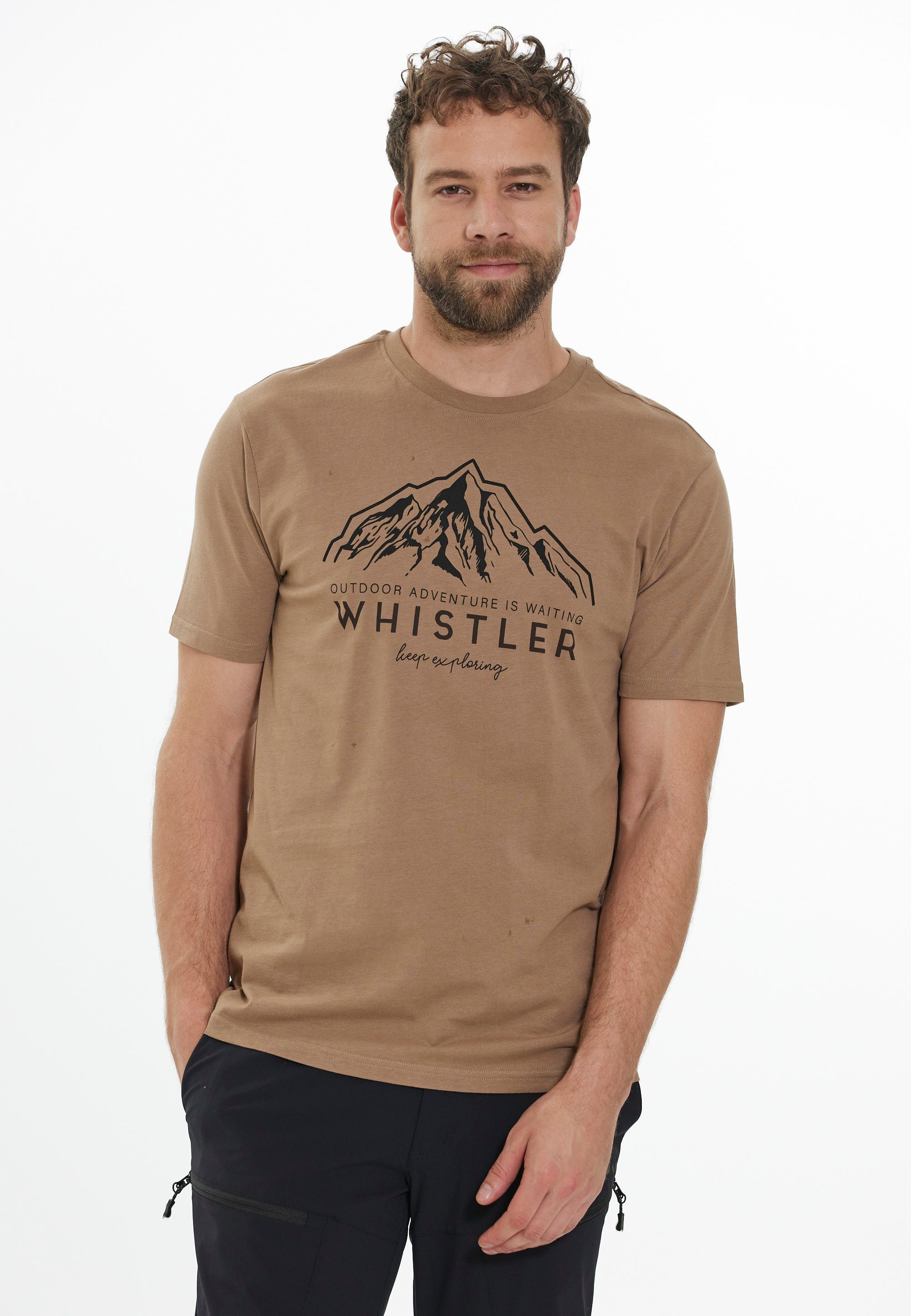 WHISTLER T-Shirt Walther mit stilvollem Frontprint hellbraun