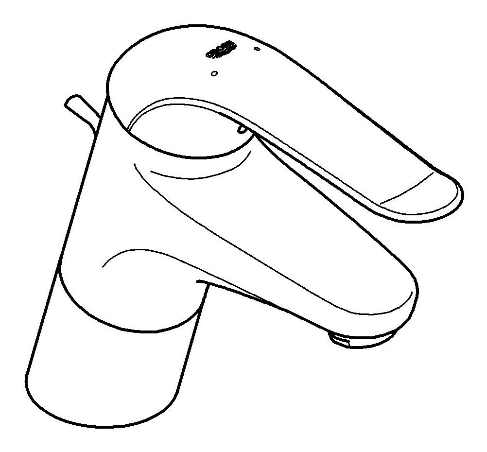 Grohe Waschtischarmatur Euroeco Special Einhand-Waschtischbatterie Ausladung mit Zugstangen-Ablaufgarnitur