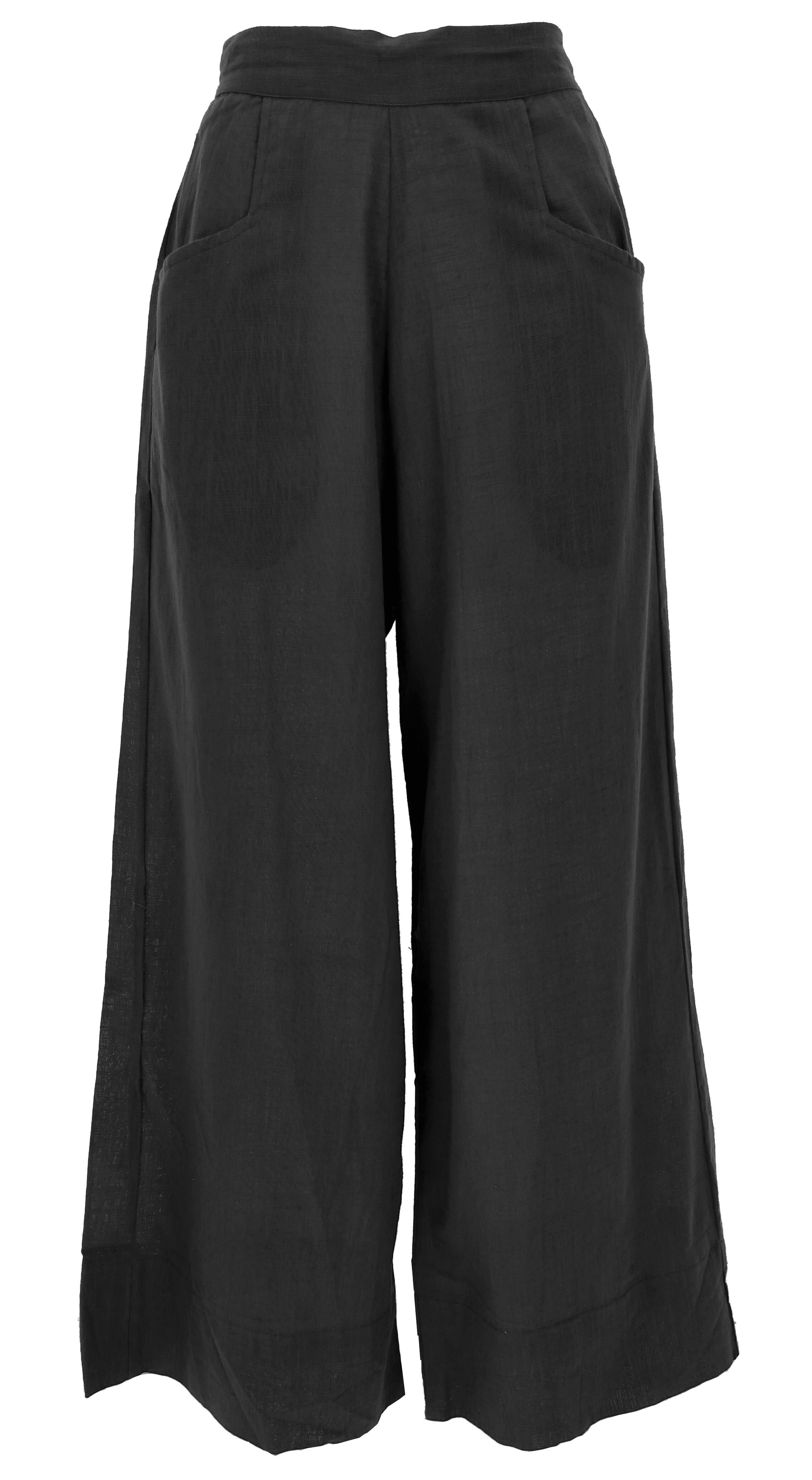 Guru-Shop Relaxhose Boho Baumwollhose mit hohem Bund, bequeme.. Boho, alternative Bekleidung