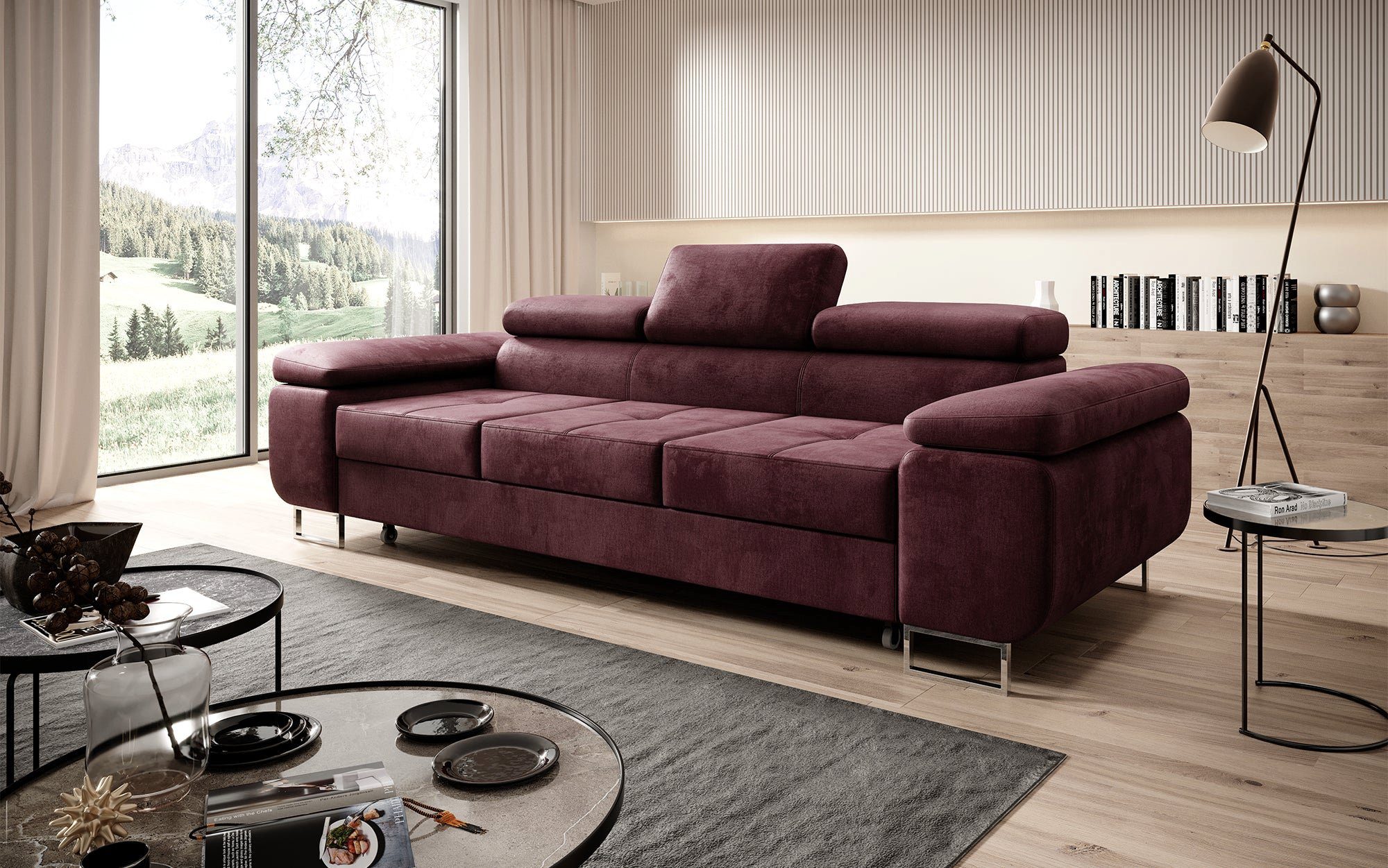 Baidani Sofa Sofa Siera mit Schlaffunktion (Samt), inkl. Aufbau