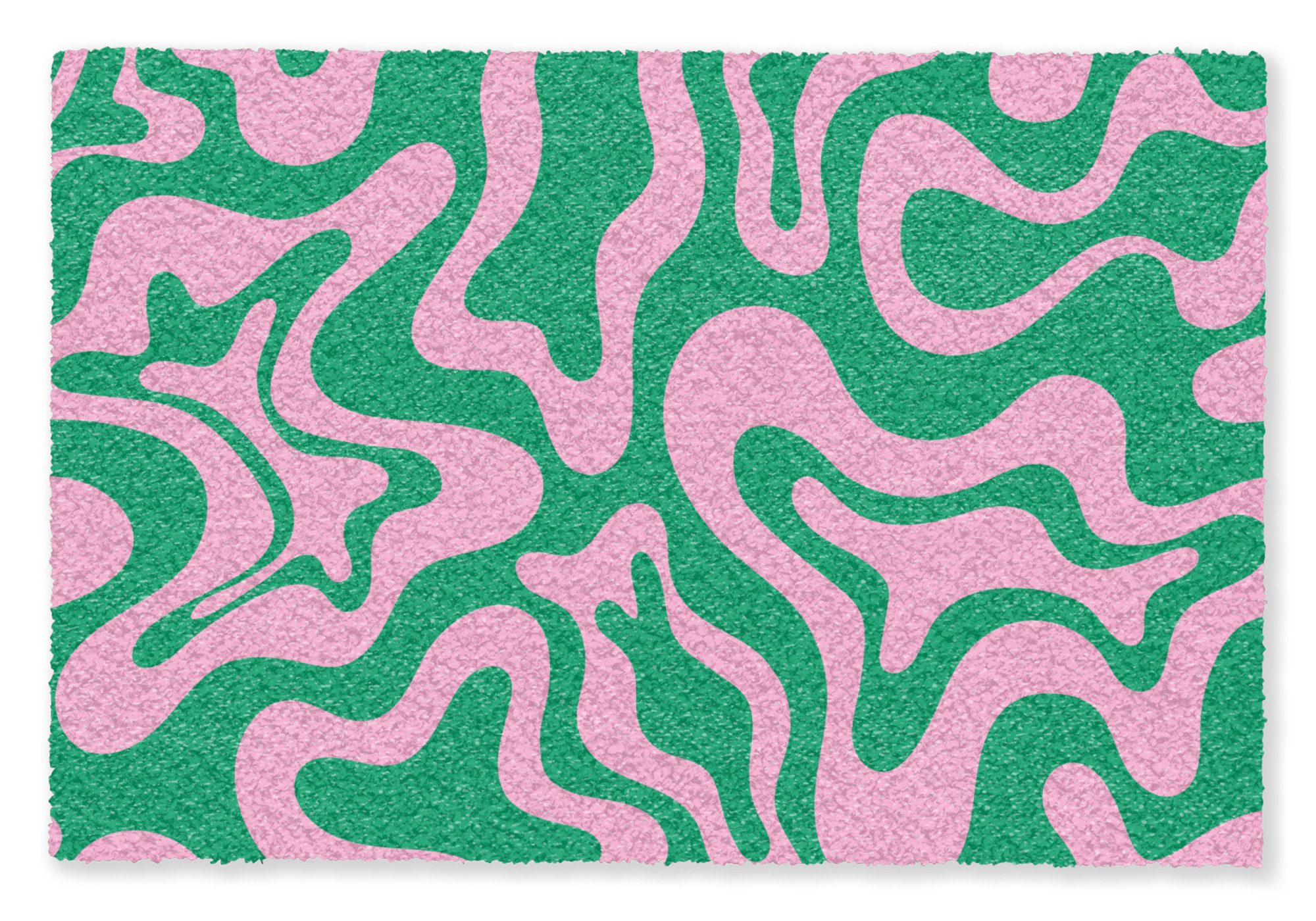 MuchoWow Fußmatte Abstrakt - Muster - Grün - Rosa - Farbenfroh, Rechteckig, innen Schmutzfangmatte, Tür, Schmutzfänger Flur, Teppich 60x40 cm
