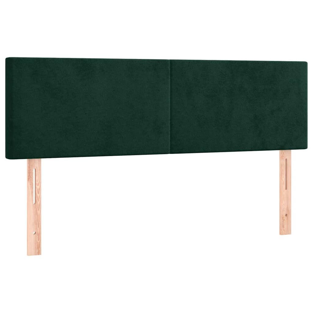 vidaXL Bett LED Kopfteil Dunkelgrün 144x5x78/88 cm Samt (1-tlg)