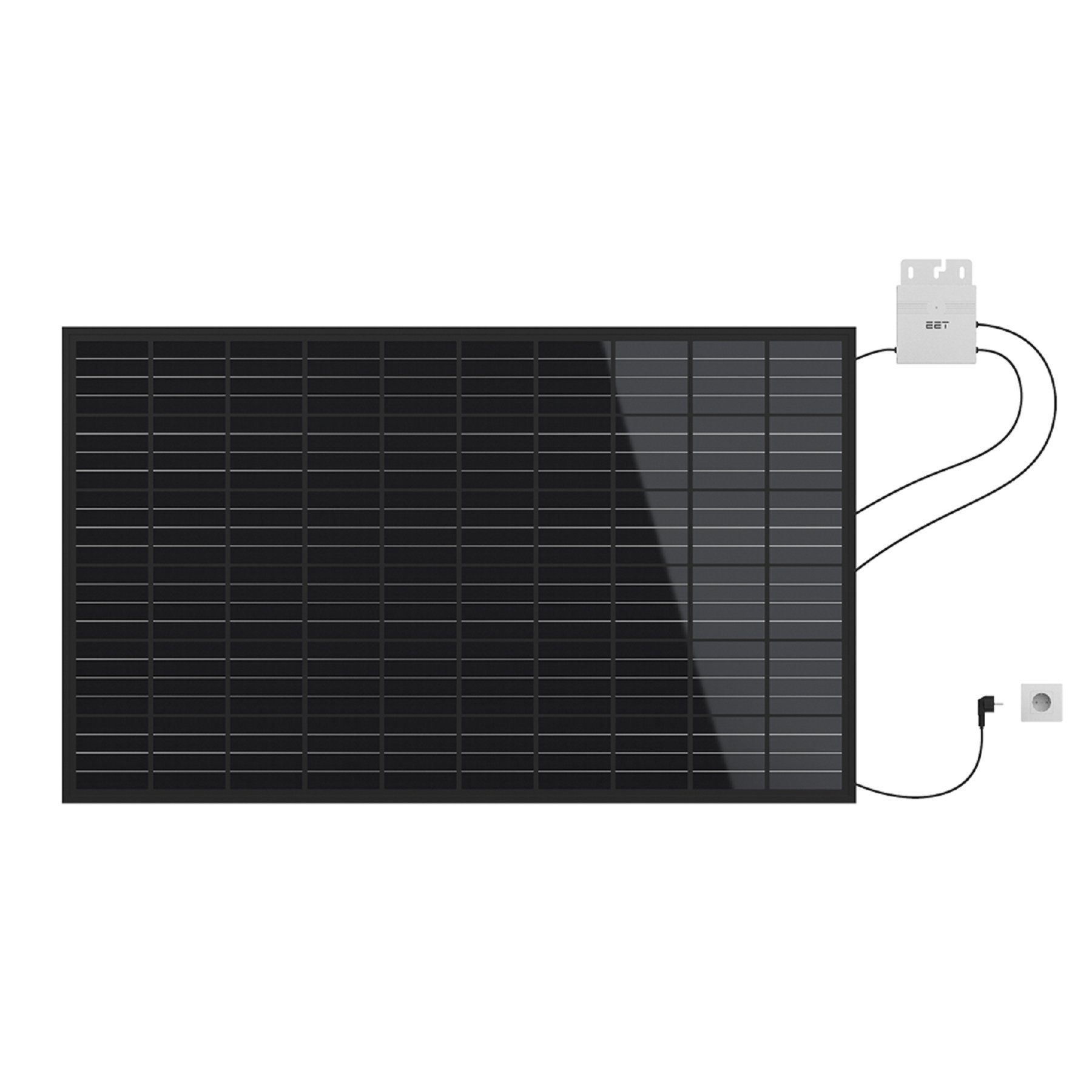 EET Solaranlage PV Solaranlage LightMate Plug-in Photovoltaik System, 300 W, Monokristallin, (1 Stück), mit ästhetischem schwarzem Panel | Solaranlagen