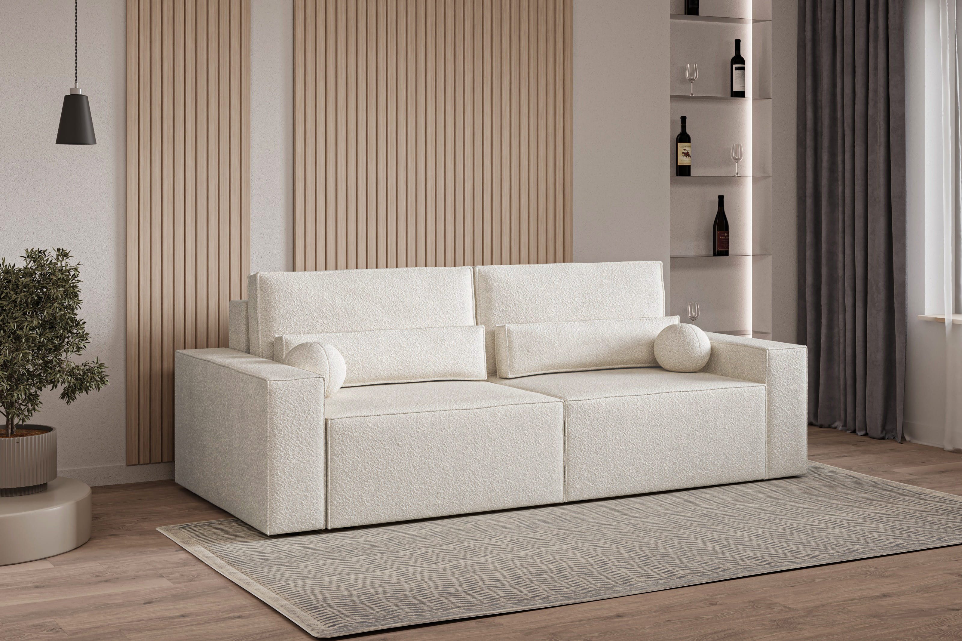 MOEBLO Sofa Denver mini aus Bouclé, günstig online kaufen