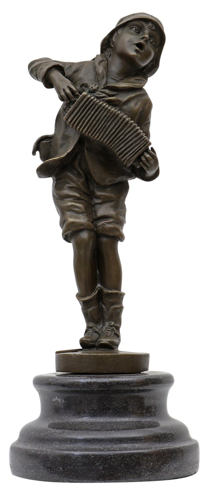 Aubaho Skulptur Bronzeskulptur Bronze Figur Ziehharmonika nach Chiparus Antik-Stil Rep