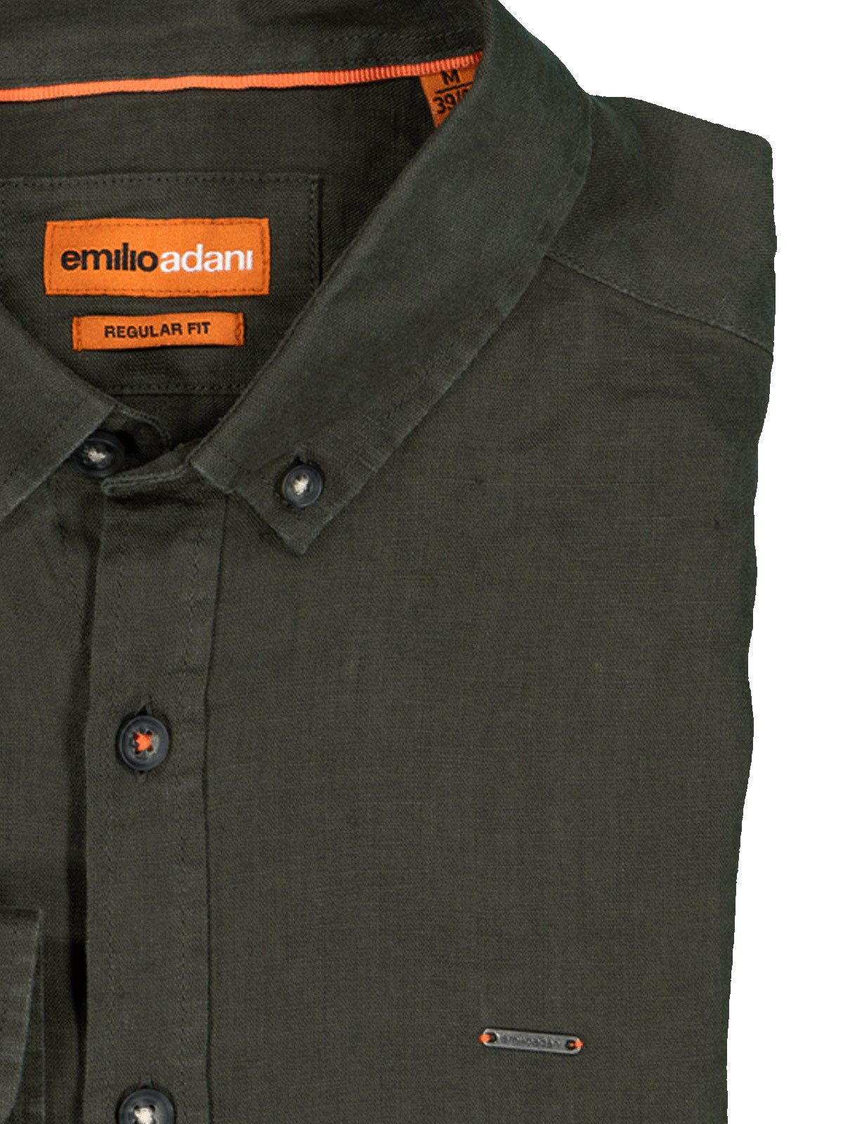 emilio adani Langarmhemd emilio adani Herren Langarm-Hemd uni, Oliv