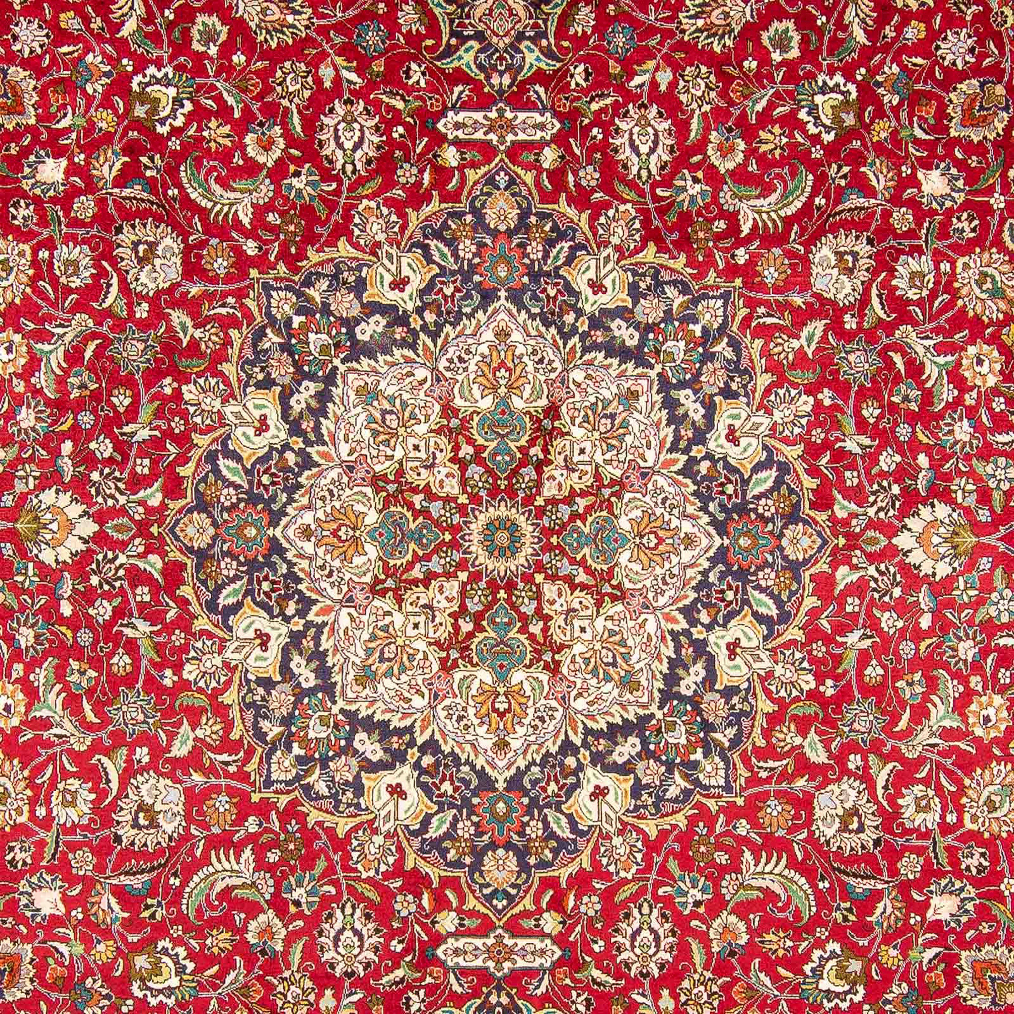 Orientteppich Perser rot, morgenland, Royal cm 398 Wohnzimmer, mm, Einzelstück - 7 Täbriz x - 300 - rechteckig, - mit Handgeknüpft, Höhe: Zertifikat