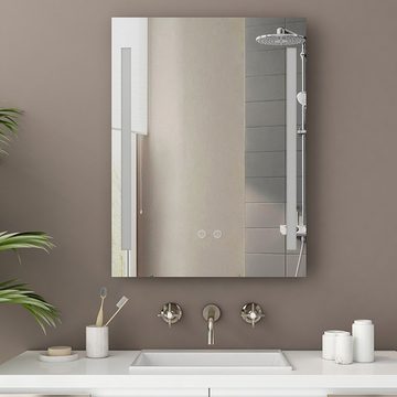 IMPTS Badspiegel LED Badezimmerspiegel mit Beleuchtung Touchschalter, IP44,Dimmbar