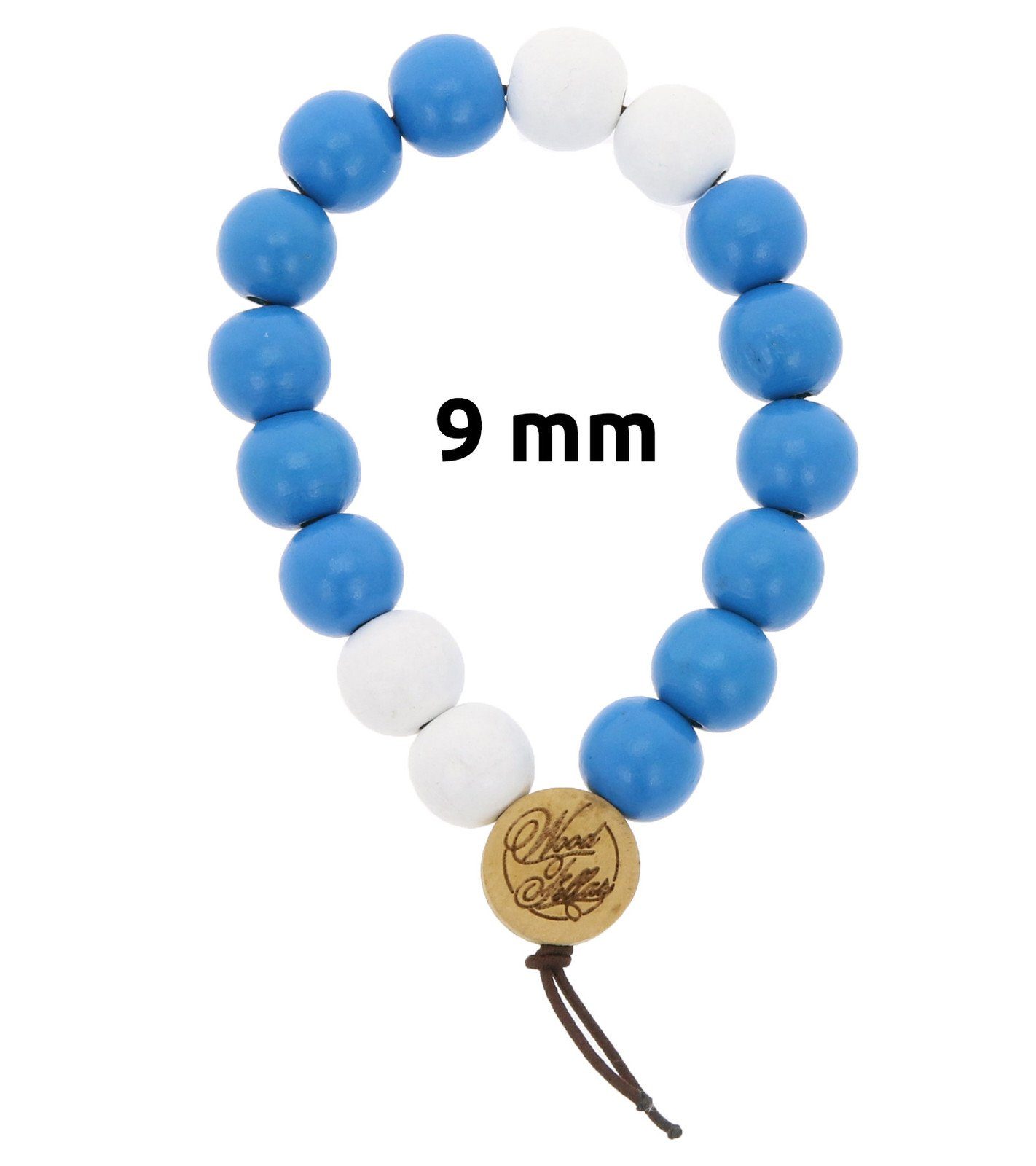 FELLAS Bracelet Mode-Schmuck WOOD FELLAS Blau/Weiß stylisches Pearl Holz-Armband Armband Holzanhänger Deluxe WOOD