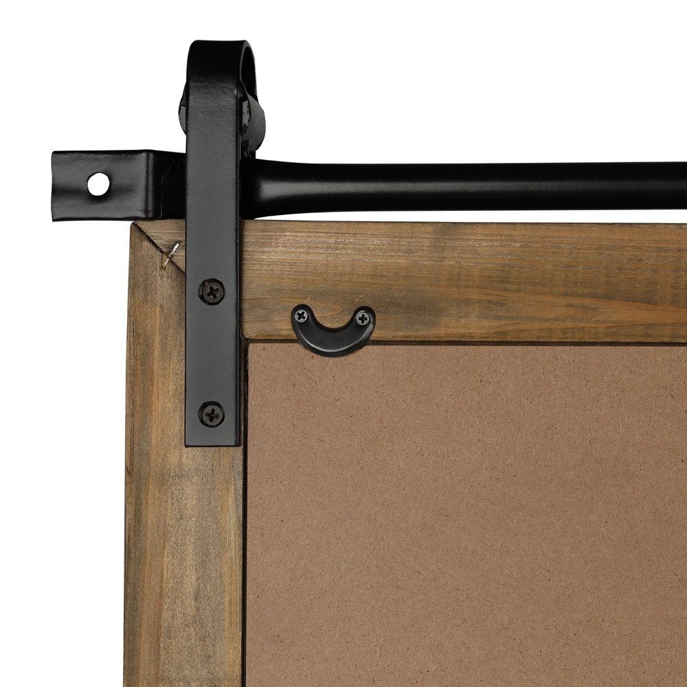 Feel2Home Wandspiegel Spiegel Wandpiegel Holzrahmen rollbar braun 86x71cm Rustikal Landhaus (Stück, 1-St., Einzelartikel), Holzrahmen im dekorativen Shabby-Look – Bild 5 von 5