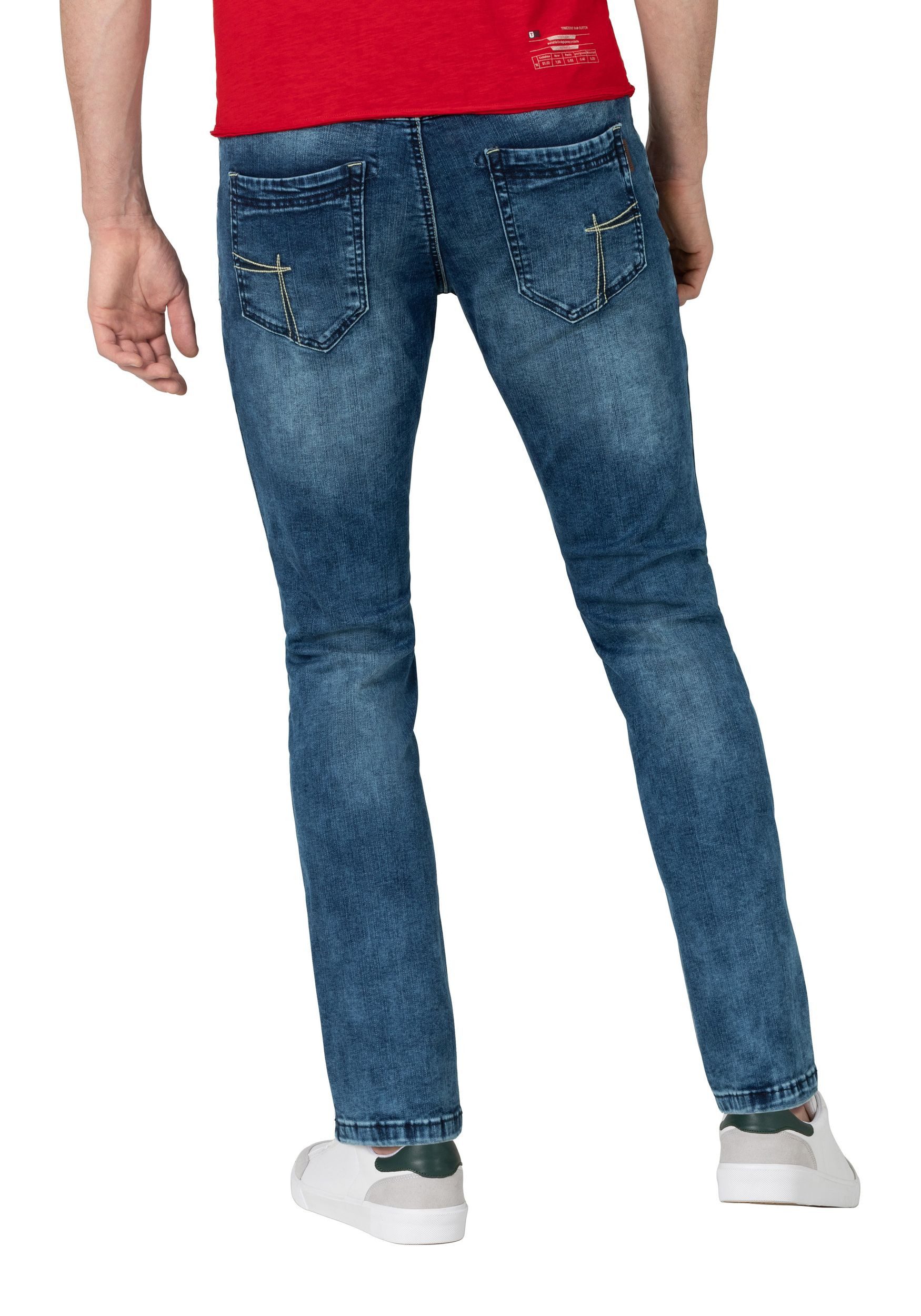 TIMEZONE Slim-fit-Jeans Slim Fit Jeans Stretch Denim Stone Wash für (1-tlg) Baumwolle unifarben windabweisend Reißverschluss modisch-Style