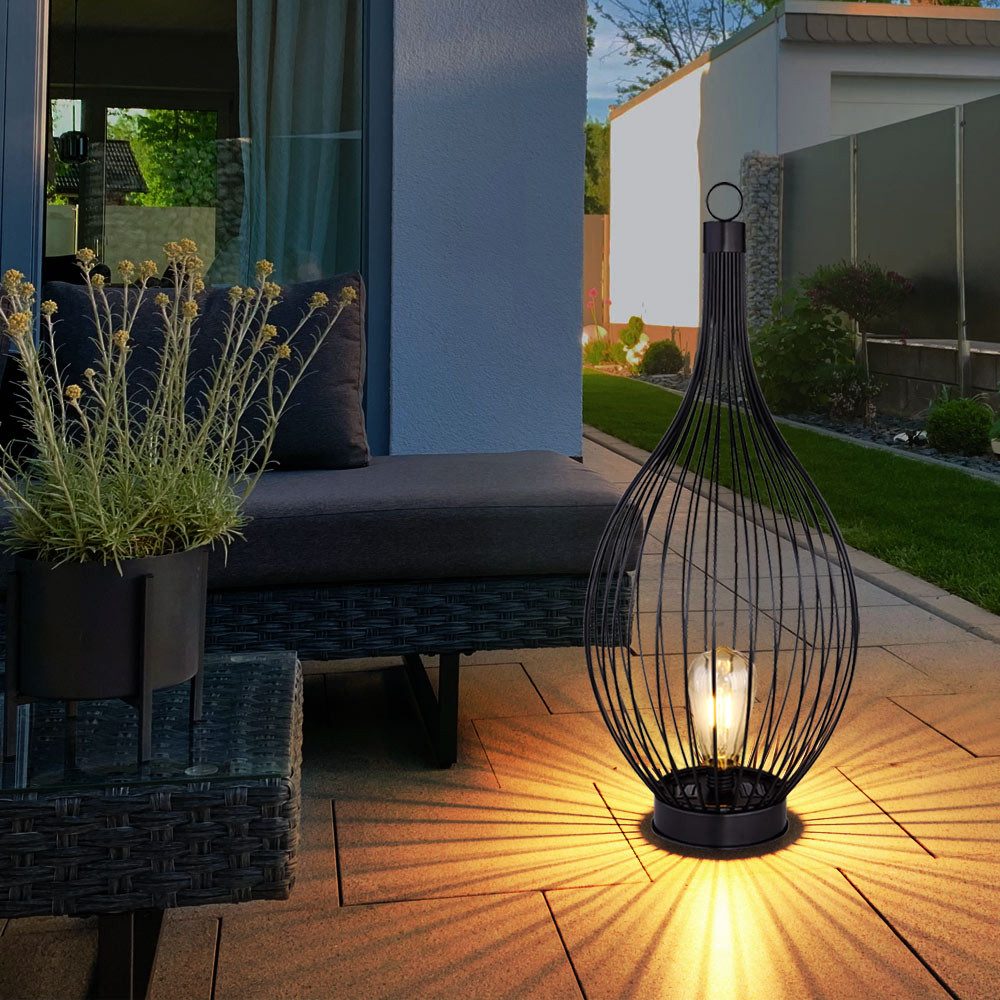 GLOBO LIGHTING LED Solarleuchte, LED-Leuchtmittel fest verbaut, Warmweiß, Solarleuchte Stehlampe Beistellleuchte Außenleuchte