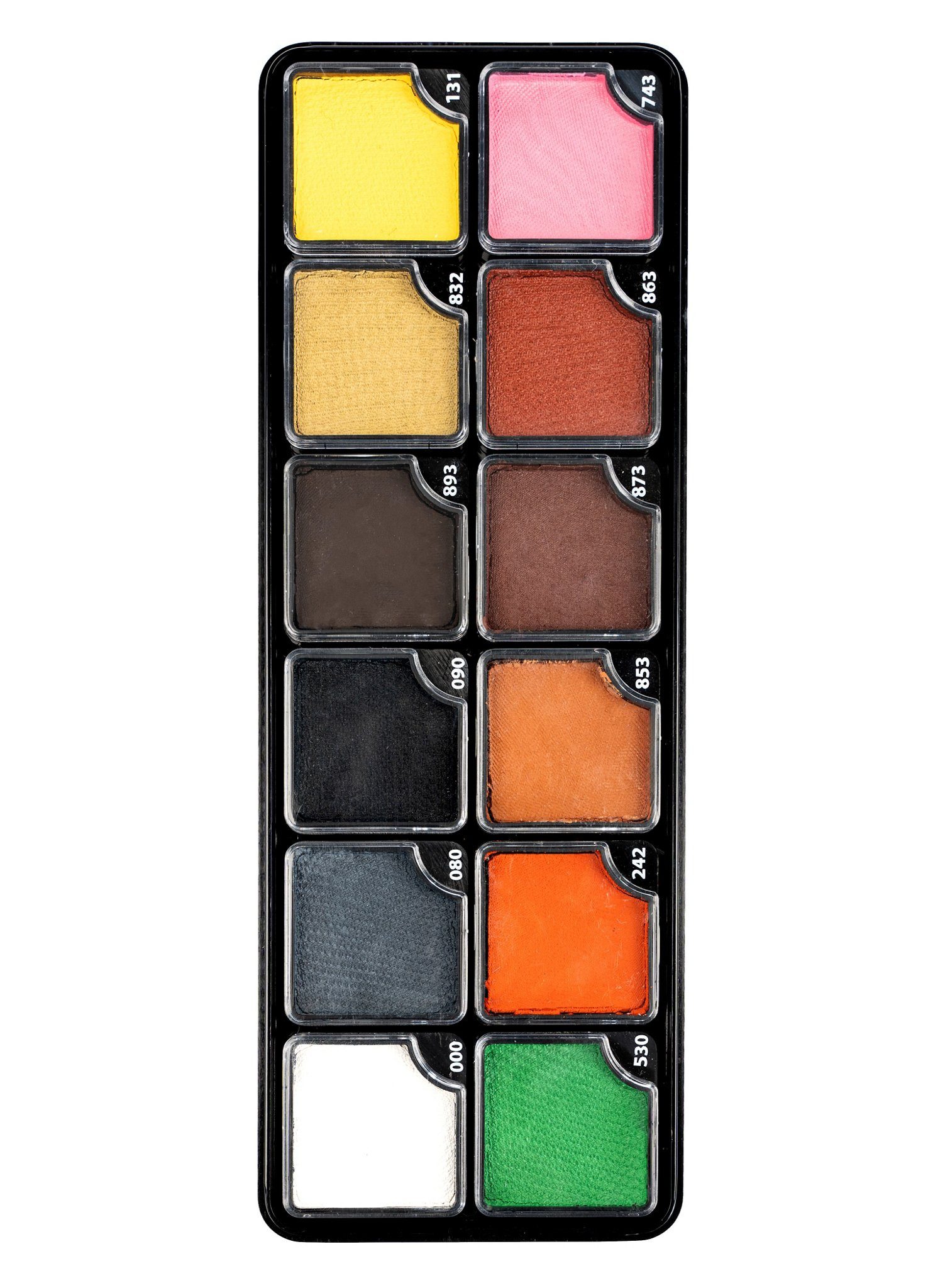 Metamorph Theaterschminke Aqua Make-up Color Tiere - Fasching Schminkkasten, Hochwertige Wasserschminke, Palette mit 12 verschiedenen Цвета(ов)