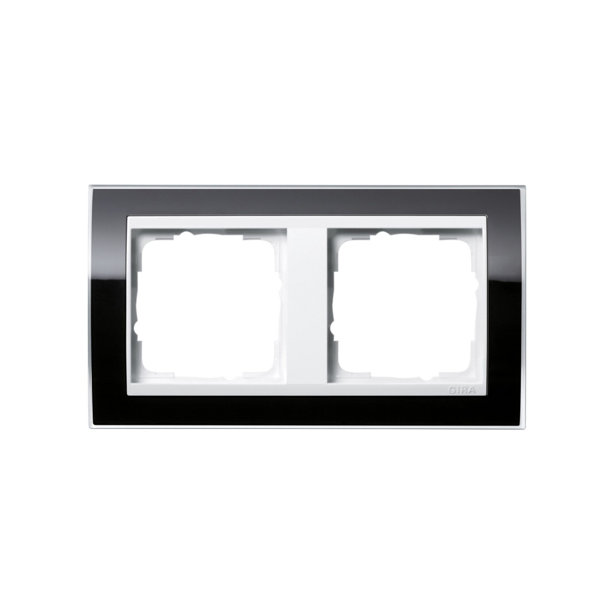 GIRA Schalter Gira Abdeckrahmen 2fach klar schwarz 0212733