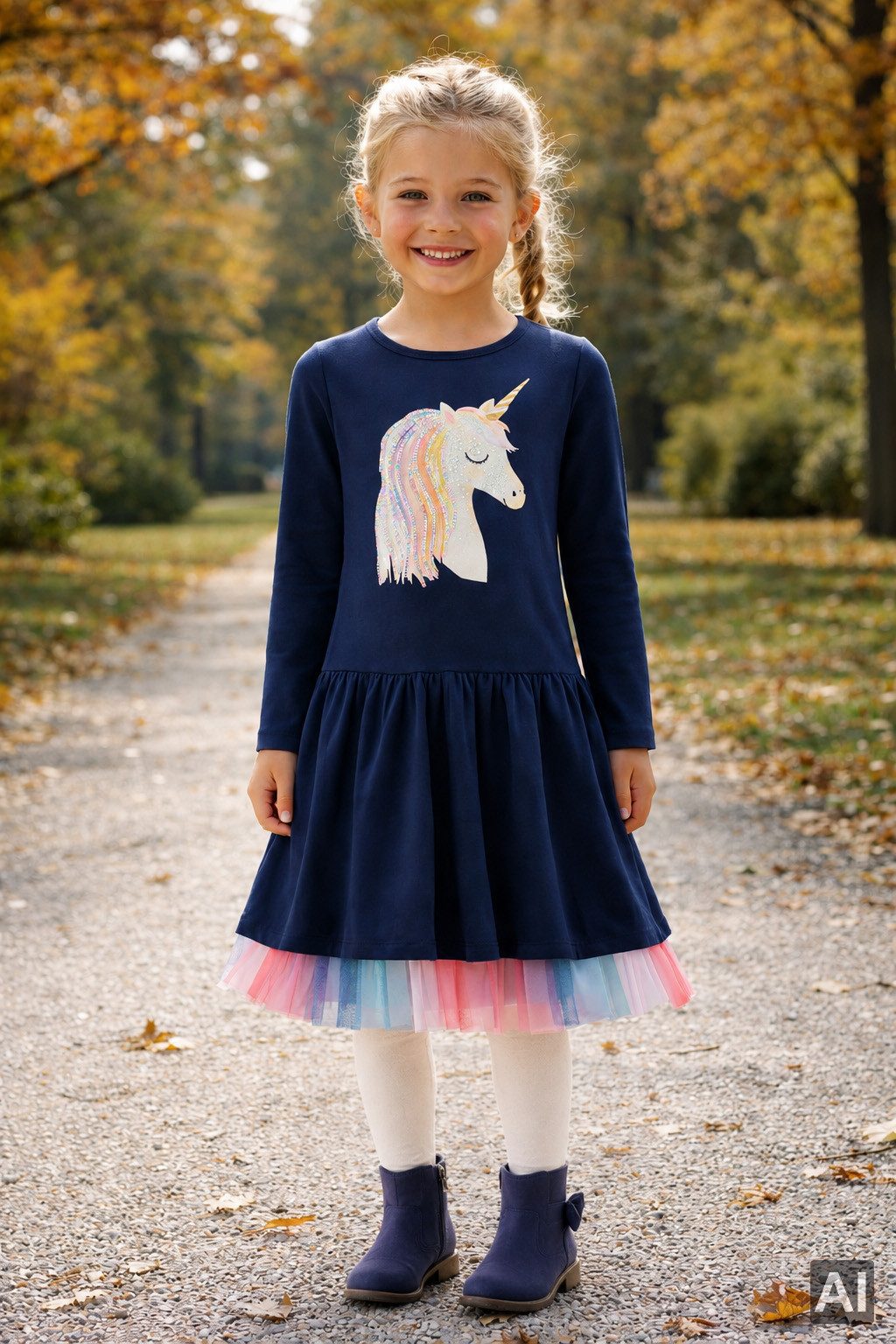 happy girls Jerseykleid Baumwolle mit Stretch, Glitzer, Tüll – Bild 5 von 5