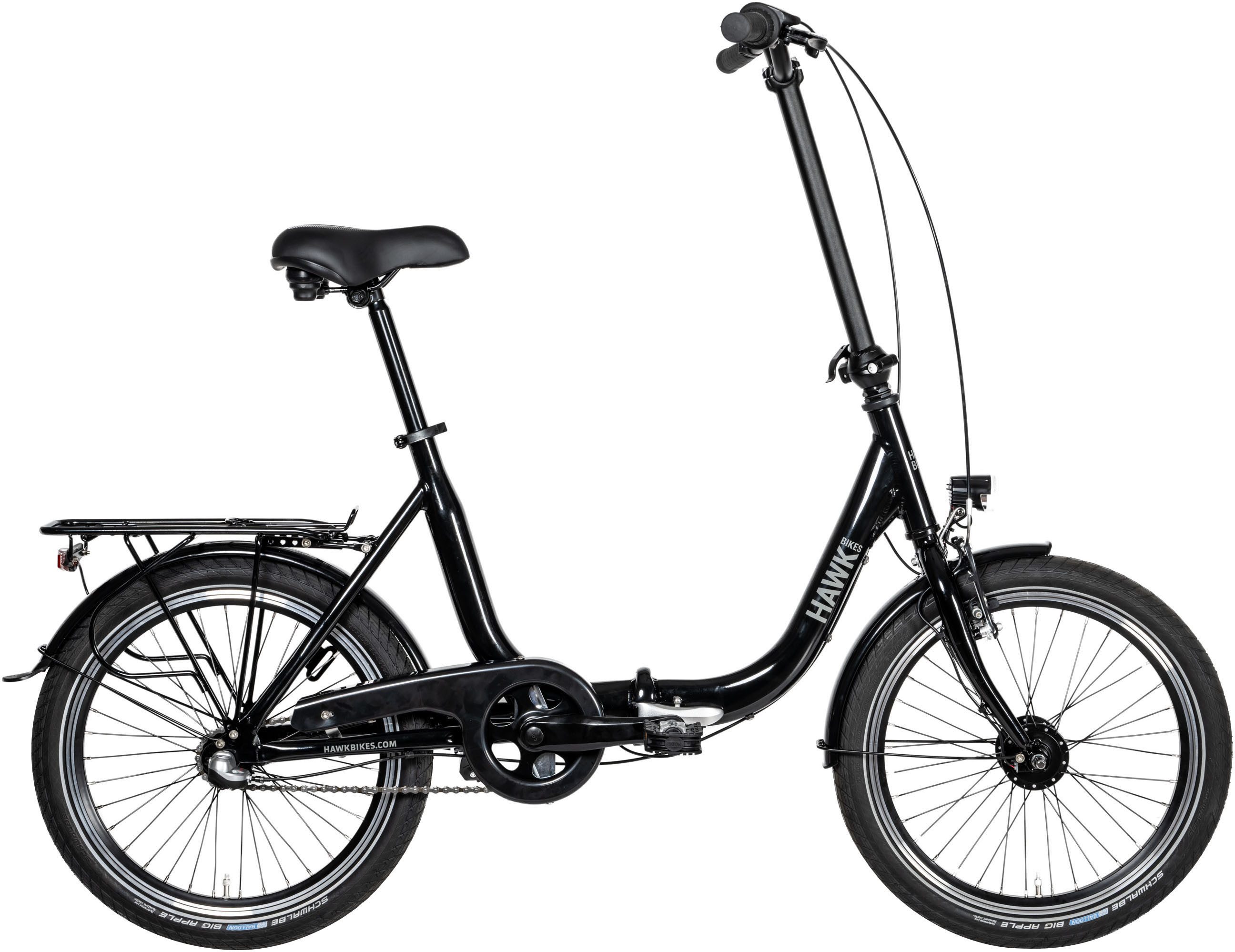 HAWK Bikes Faltrad FOLDER 3.0, 3 Gang Shimano Shimano Nexus 3Gang Nabenschaltung mit Rücktritt