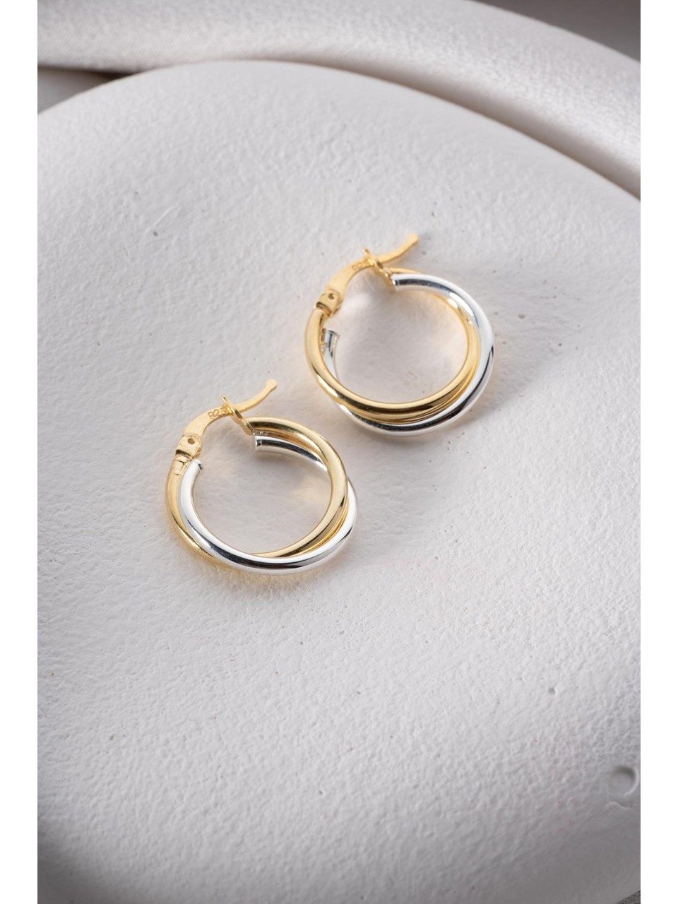 Nisan Ohrring-Set, Creolen 925er Sterling Silber – Zweifarbige Ohrringe in günstig online kaufen