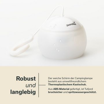 Skandika LED Gartenleuchte SKANDIKA Campinglampe Tufjord (weiß), Farbe: Weiß, 2000 mAh Akku, wiederaufladbar, Zeltlampe