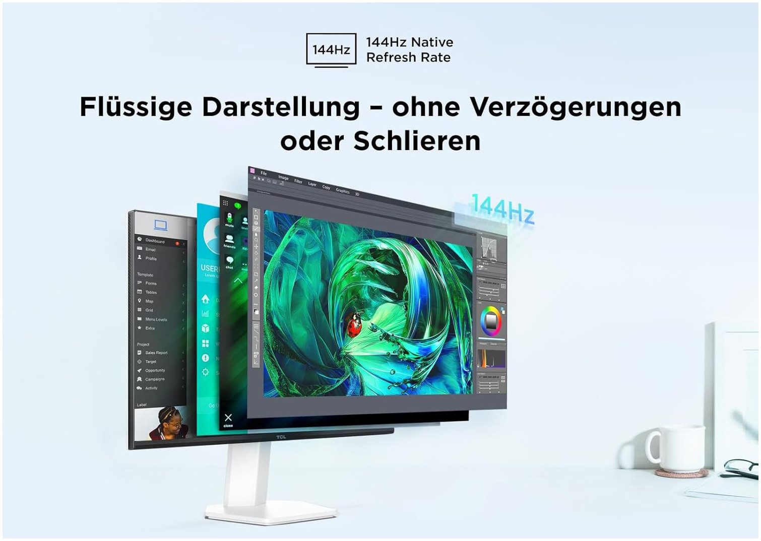 TCL 25G54XD Gaming-Monitor (62 cm/25 ", 1920 x 1080 px, Full HD, 5 ms Reaktionszeit, 144 Hz, IPS)