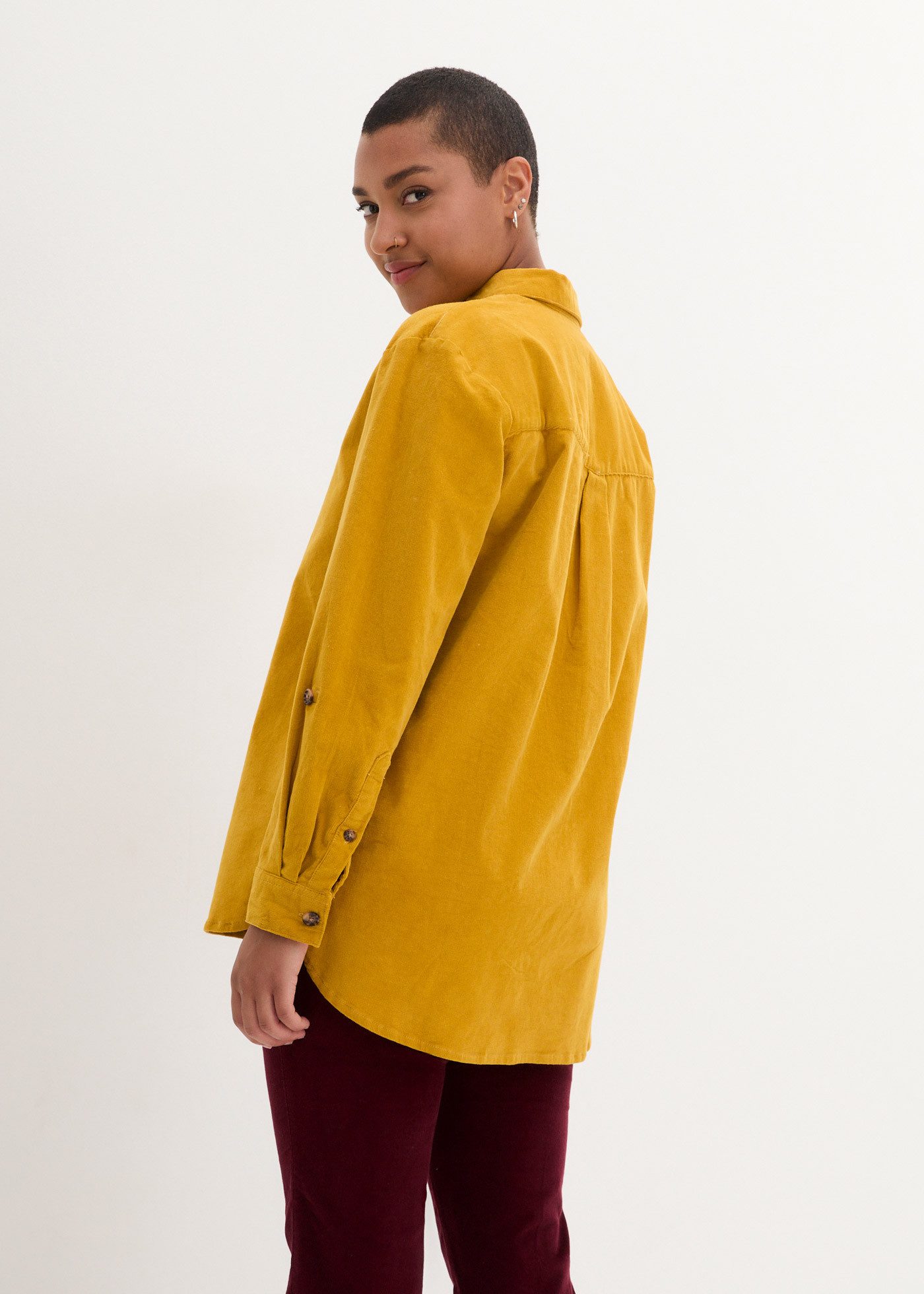 bonprix Langarmbluse Cord-Hemd mit Seitenschlitz günstig online kaufen