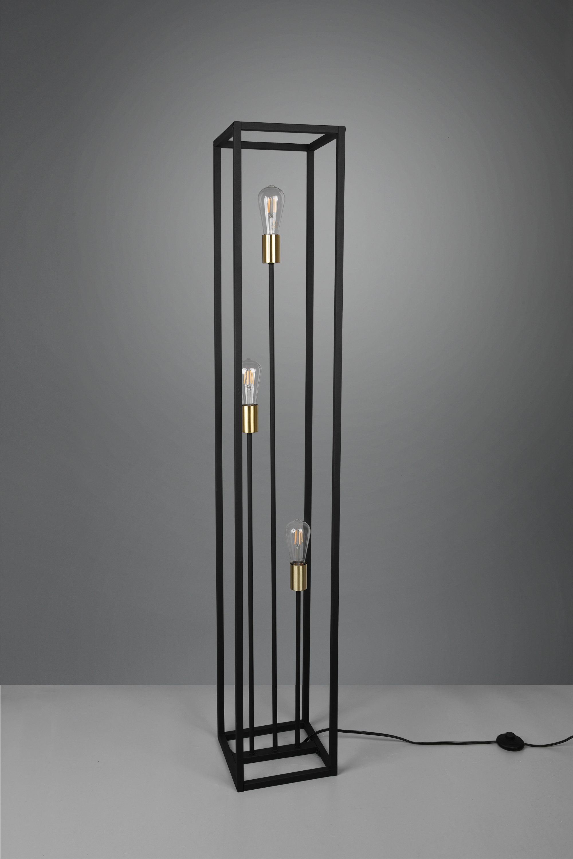 TRIO Leuchten Stehlampe VITO, Ein-/Ausschalter, ohne Messing in Leuchtmittel, 153 Fussschalter, Tülle Höhe cm, abgesetzt