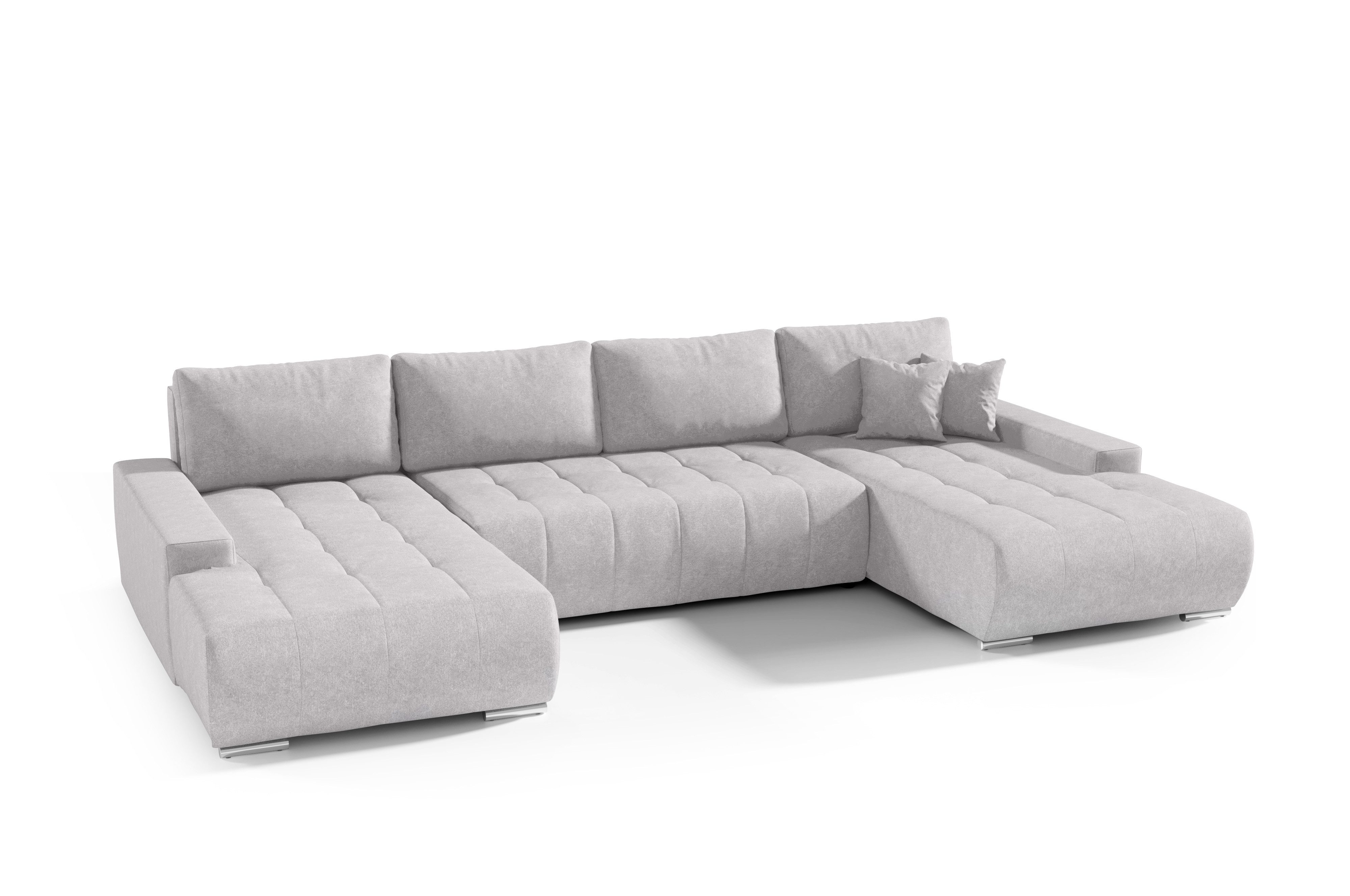 Compleo Ecksofa mit Schlaffunktion aus Velourstoff günstig online kaufen
