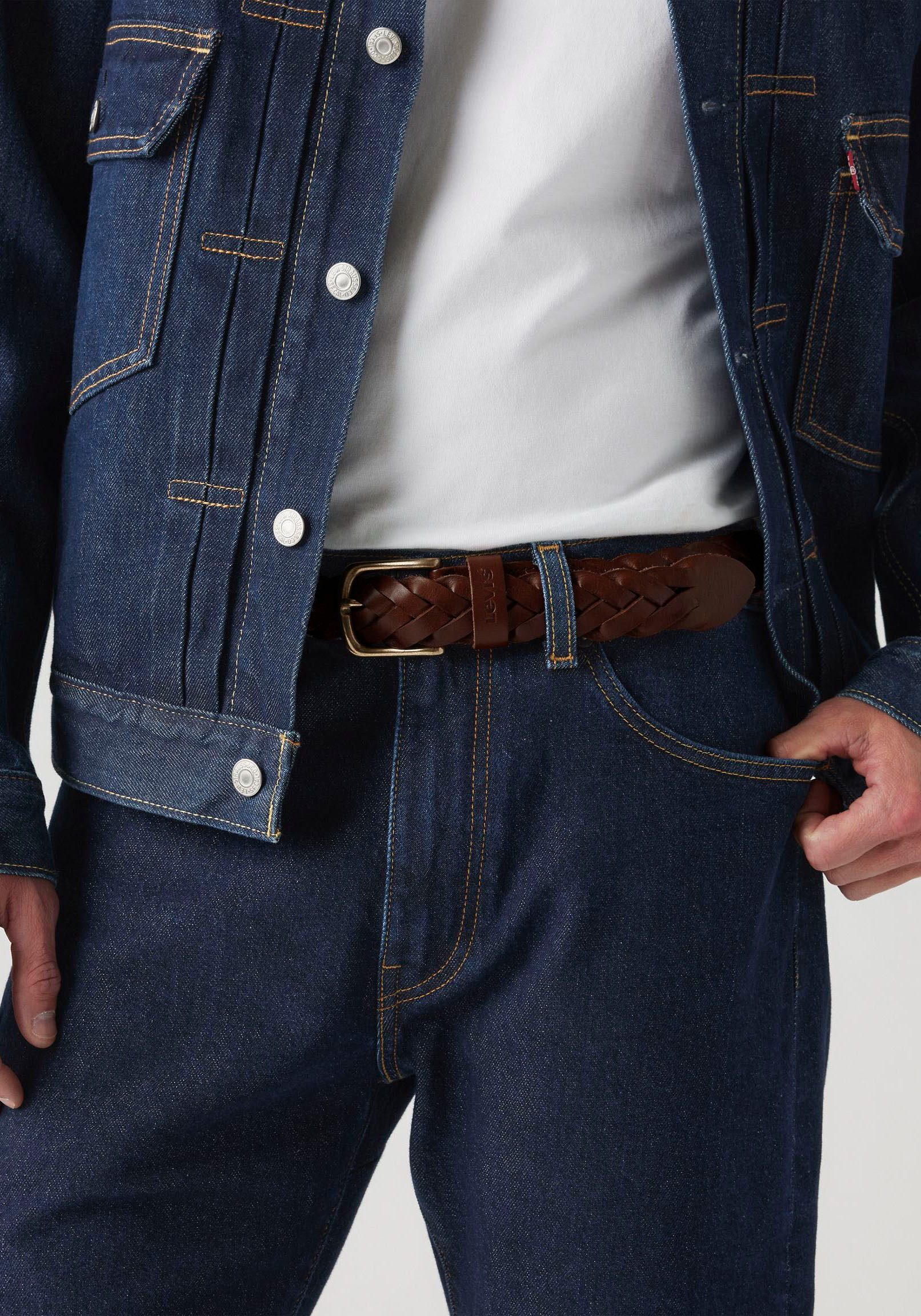 Levi's® Ledergürtel LEATHER BRAID Unisex