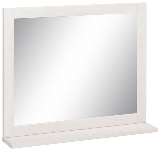Home affaire Badspiegel »Westa«, Breite 60 cm, Badezimmerspiegel mit Rahmen, Massivholz, Kiefernholz, 1 Ablage