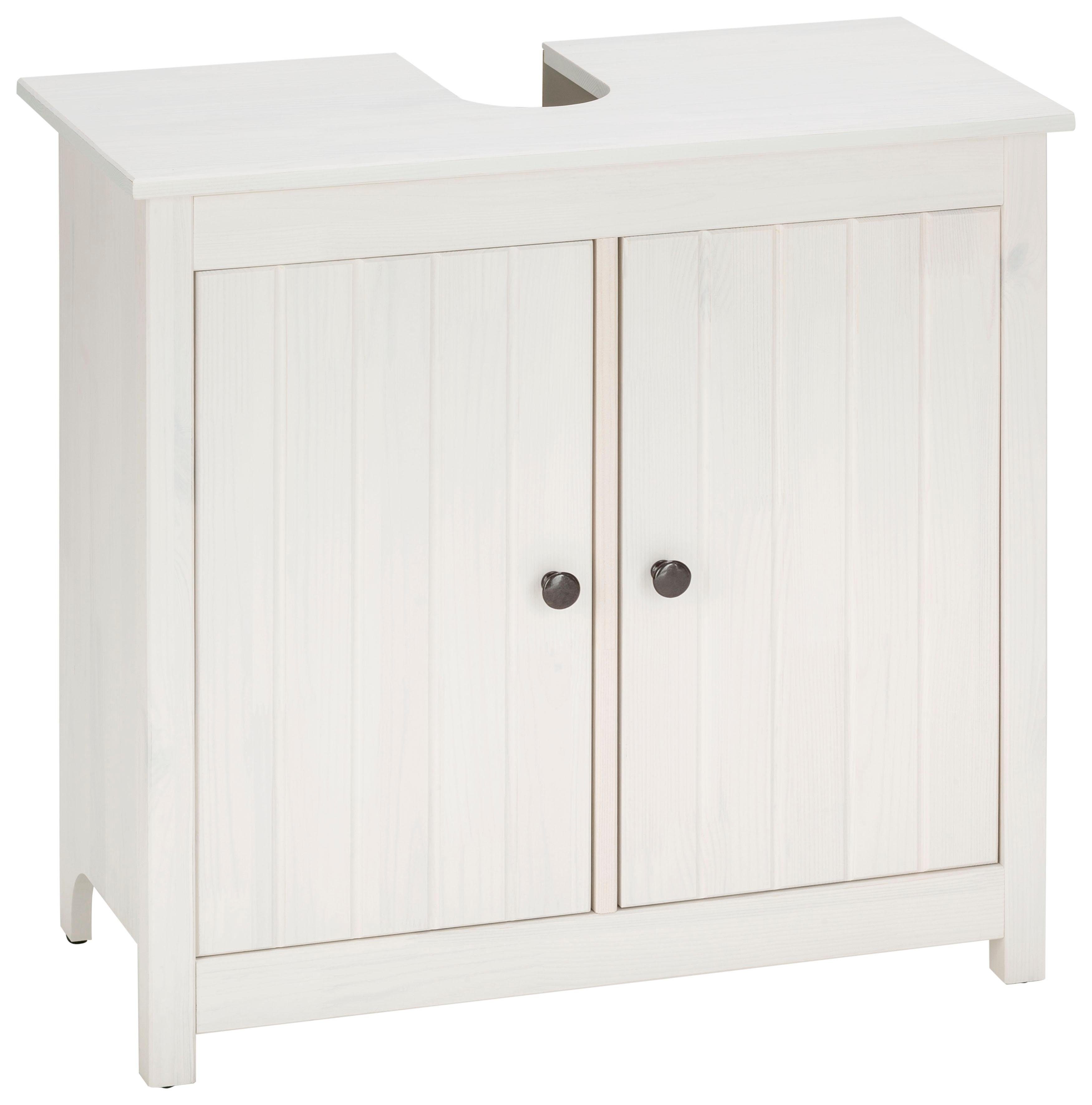 home affaire waschbeckenunterschrank »westa« breite 62 cm,  badezimmerschrank aus massivholz, kiefernholz, metallgriffe, 2 türen online  kaufen | otto
