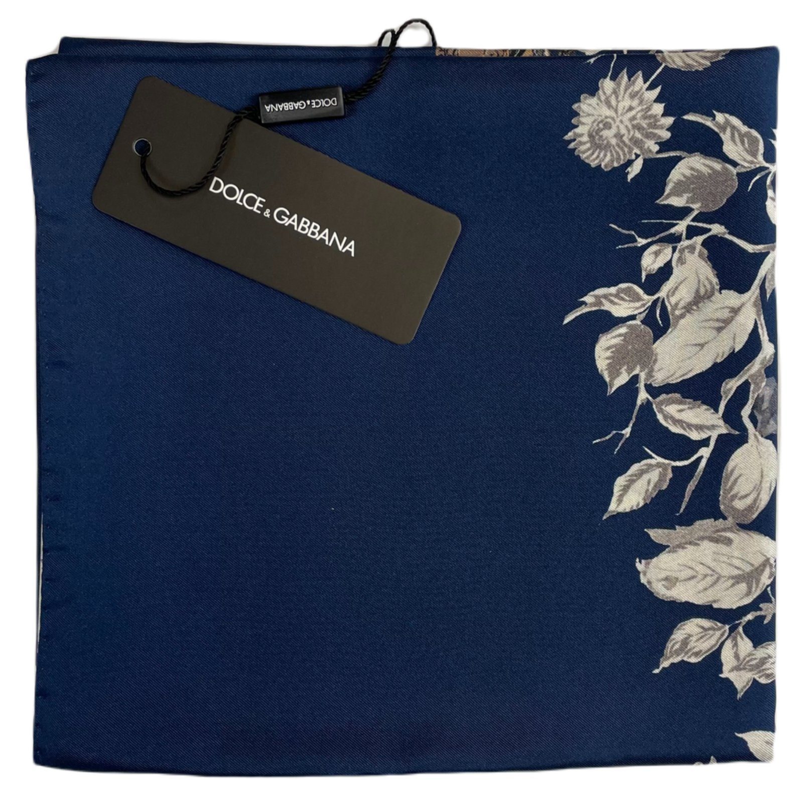 DOLCE & GABBANA Seidentuch Seidenschal Foulard 90 x 90, Filigranes Motiv mit floralen Elementen & Vögeln