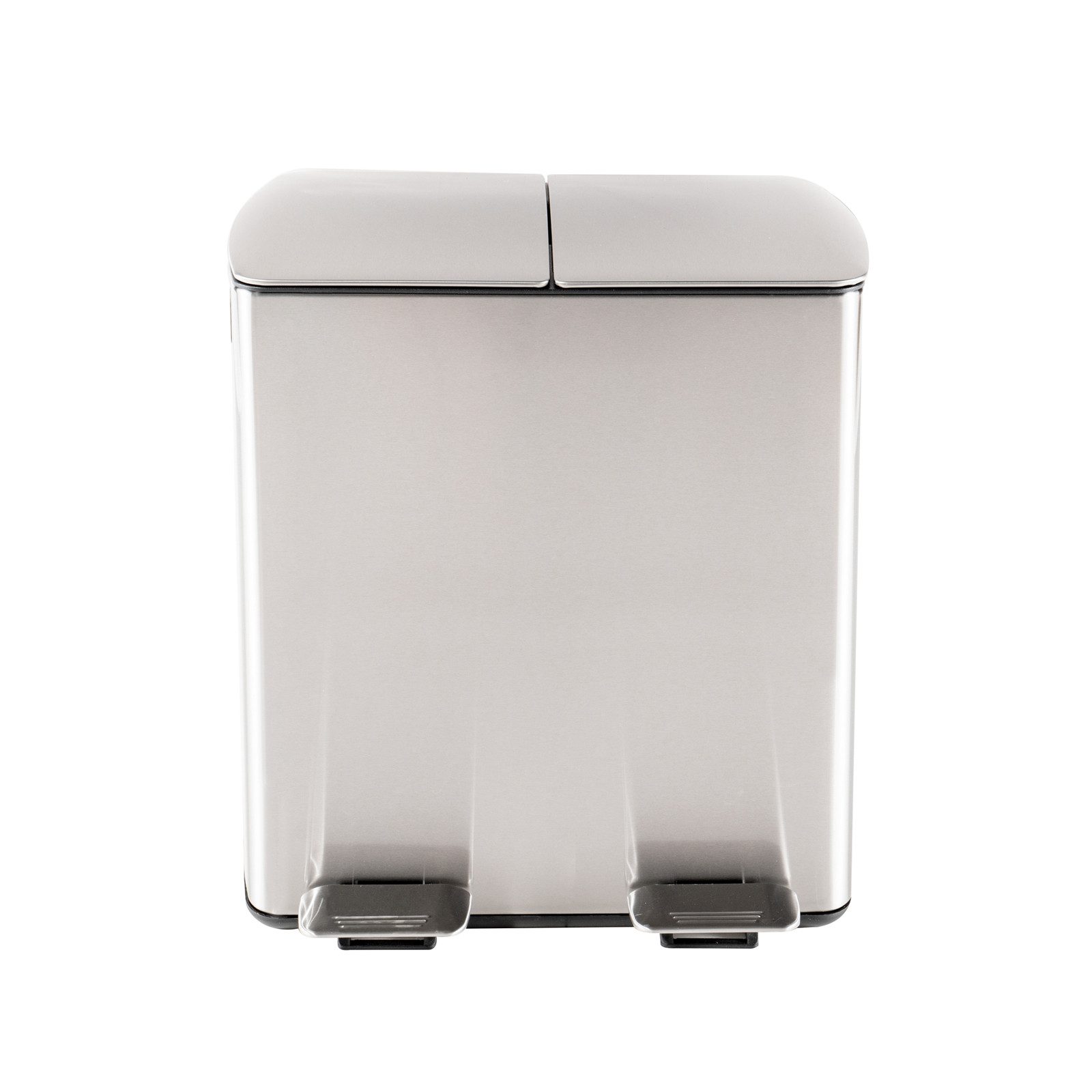 HTI-Living Mülltrennsystem Mülleimer mit 2 Kammern Jannik 40 Liter Silber, Mülltrennsystem Edelstahl