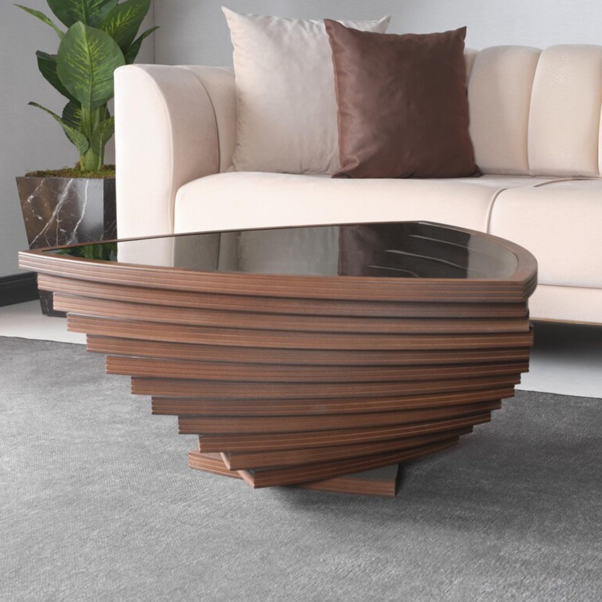 alesvelt Couchtisch Couchtisch rustikal handgefertigt Nussbaum, Beistelltis günstig online kaufen