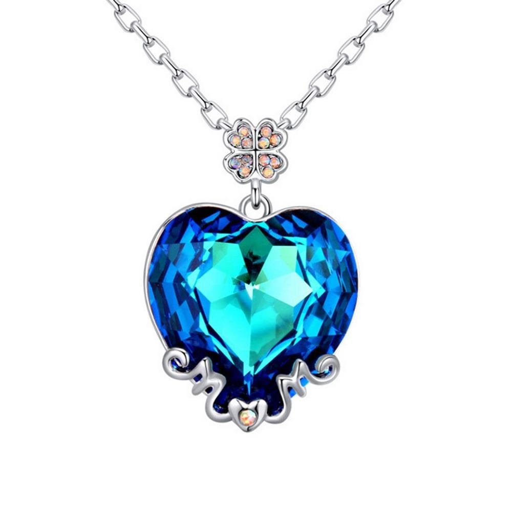 Silber Messing Mom Ketten-Set Herz BUNGSA Kette Halskette Necklace (1-tlg), aus Damen