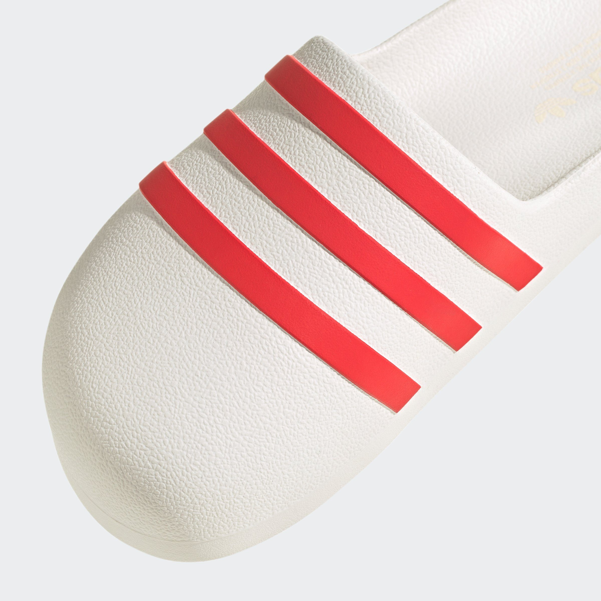 adidas Originals ADILETTE White Badesandale / Off / Wonder Red White