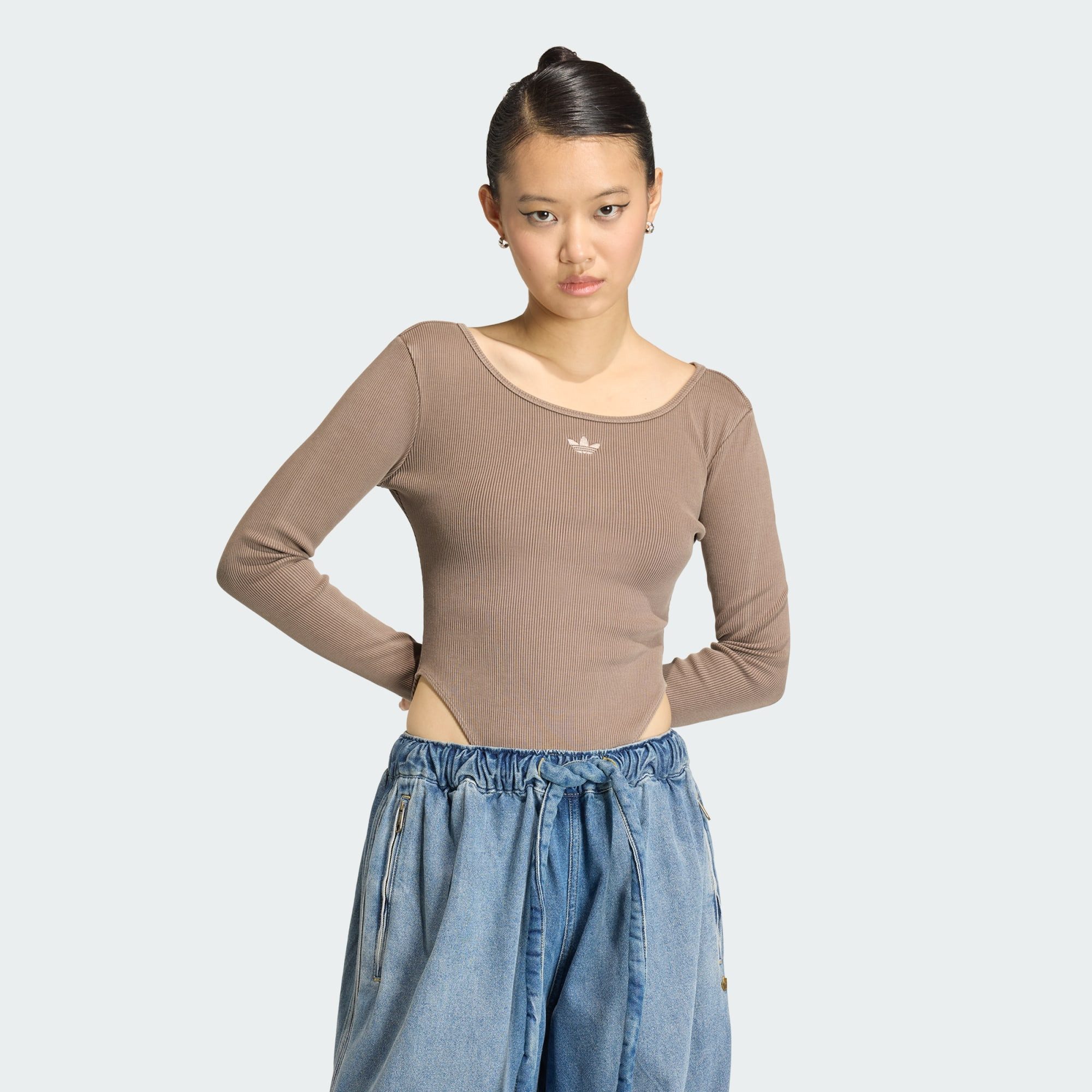 adidas Originals Langarmbody ESSENTIALS RIB LONGSLEEVE ONESIE WASHED (1-tlg)