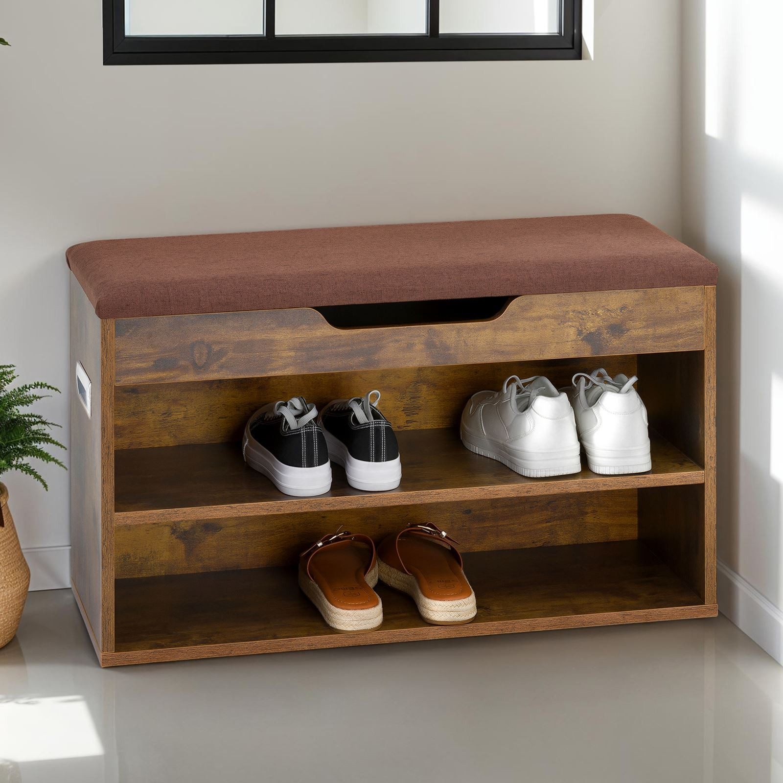 IDIMEX Schuhbank ISAAC, Schuhregal Flurbank mit Stauraum, 2 Ablagen und gep günstig online kaufen