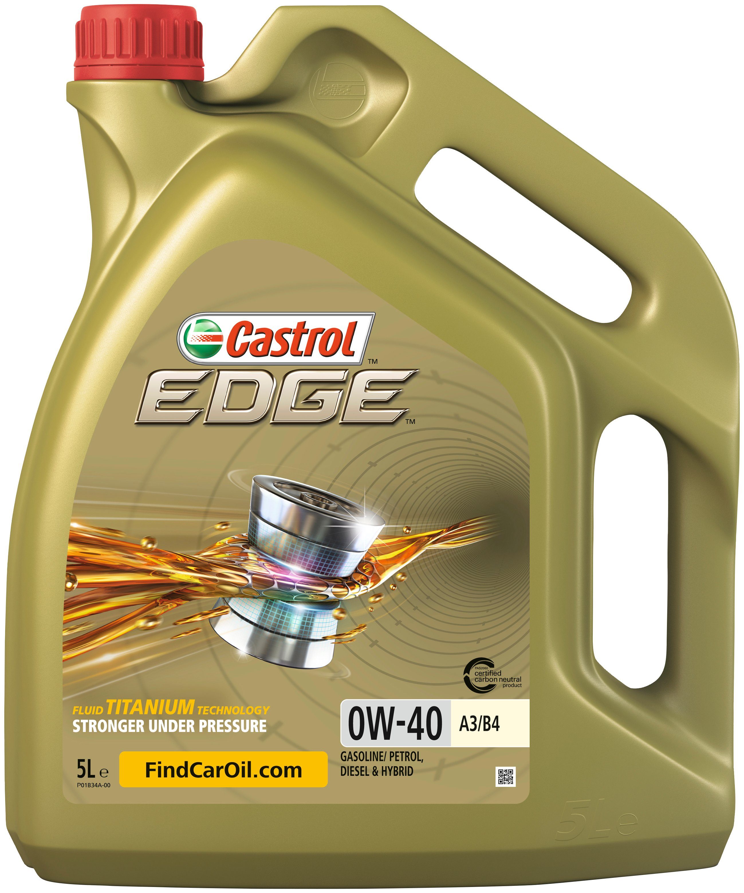 Castrol Motoröl EDGE 0W-40 A3/B4, 5 Liter, für PKW