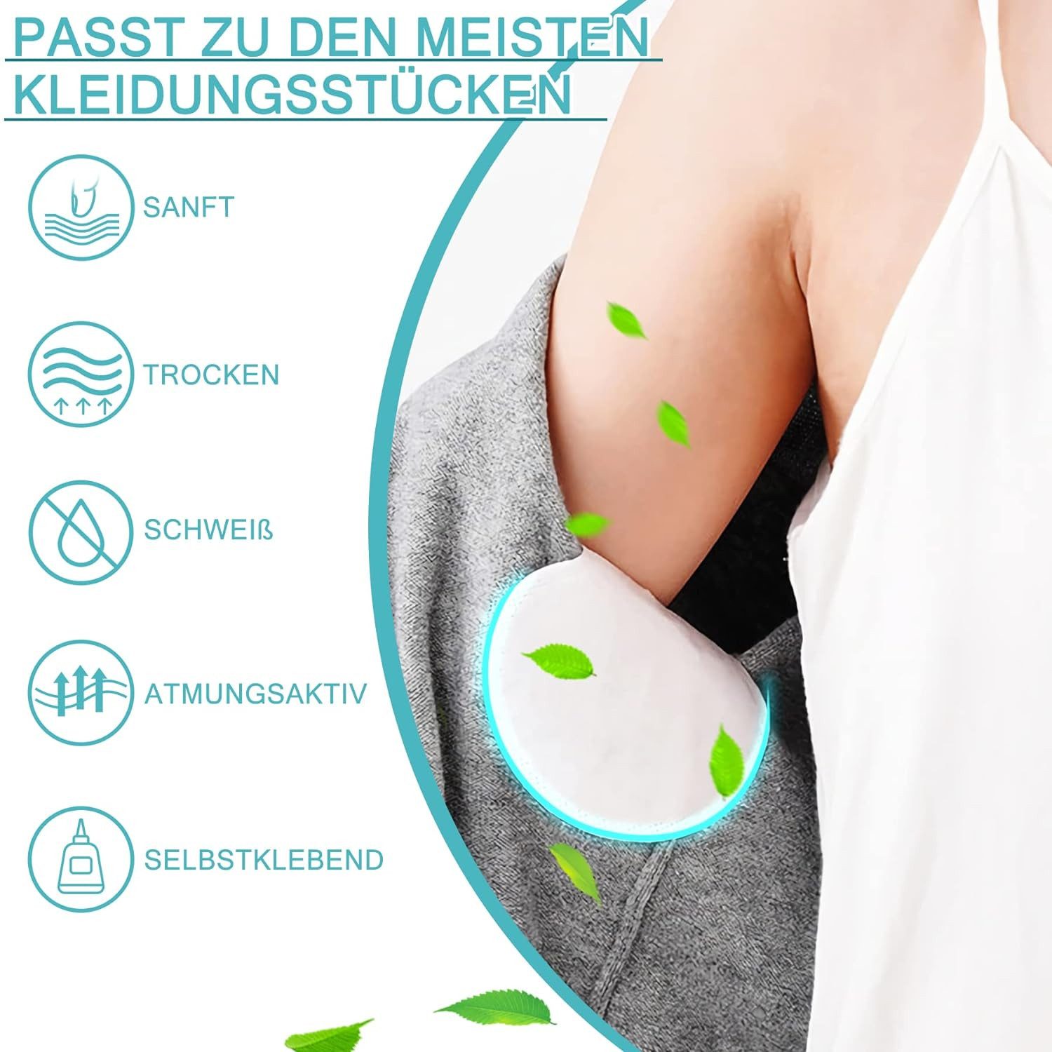 Protecht DryPlus Achselpads Selbstklebend, 12 Stück Größe M - Anti Schweißpads Für Kleidung