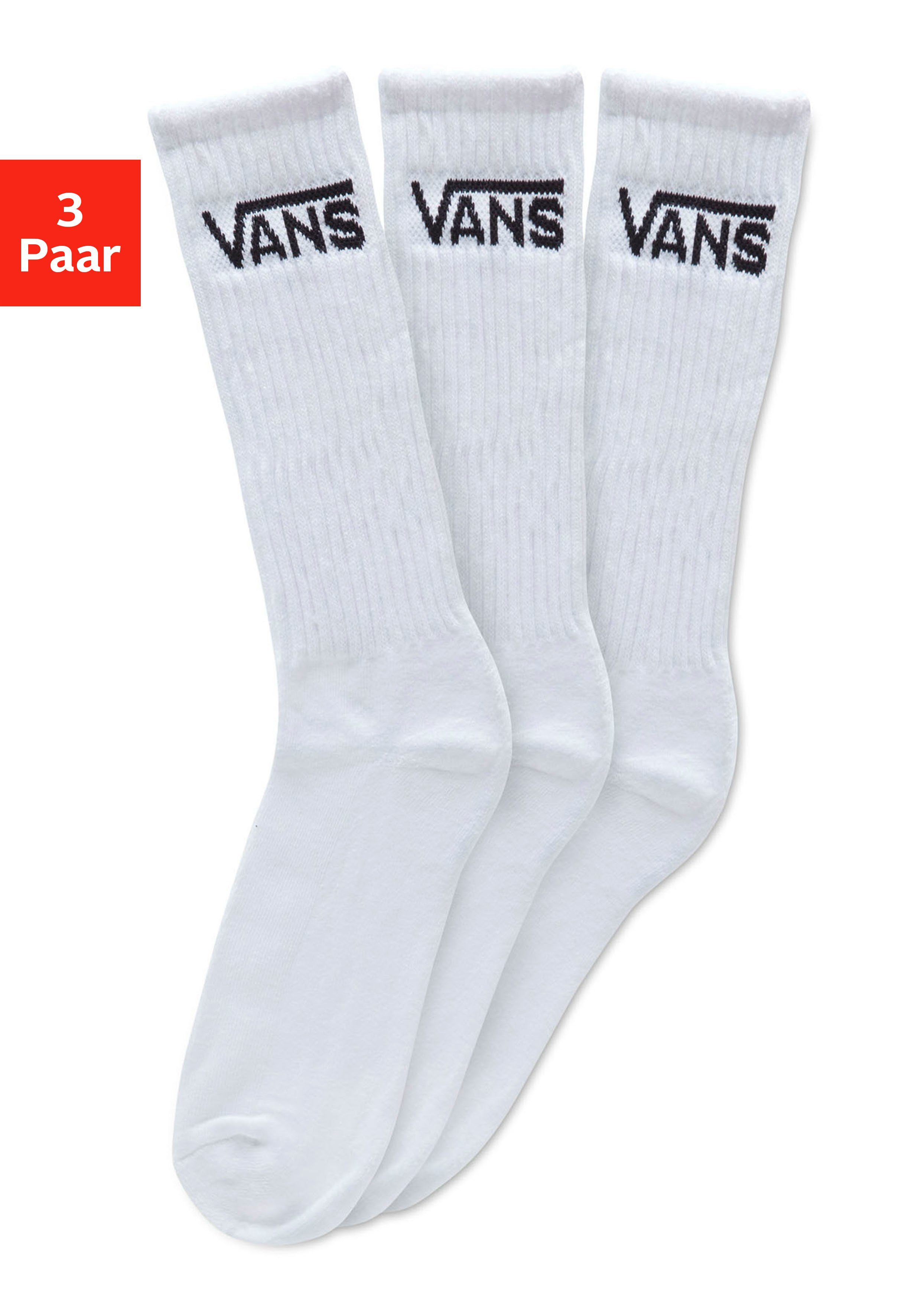 weiß mit Crew Logoschriftzug Socken 3x klassischem Classic Vans (3-Paar)