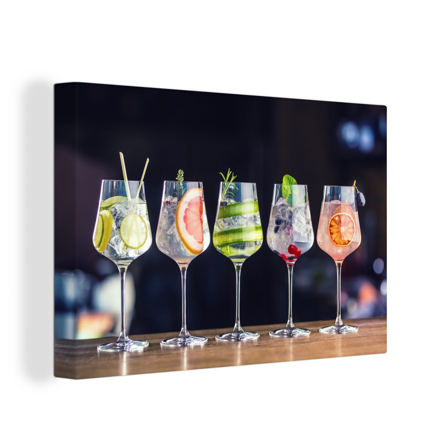OneMillionCanvasses® Leinwandbild Cocktail - Weinglas - Restaurant - Sommer günstig online kaufen