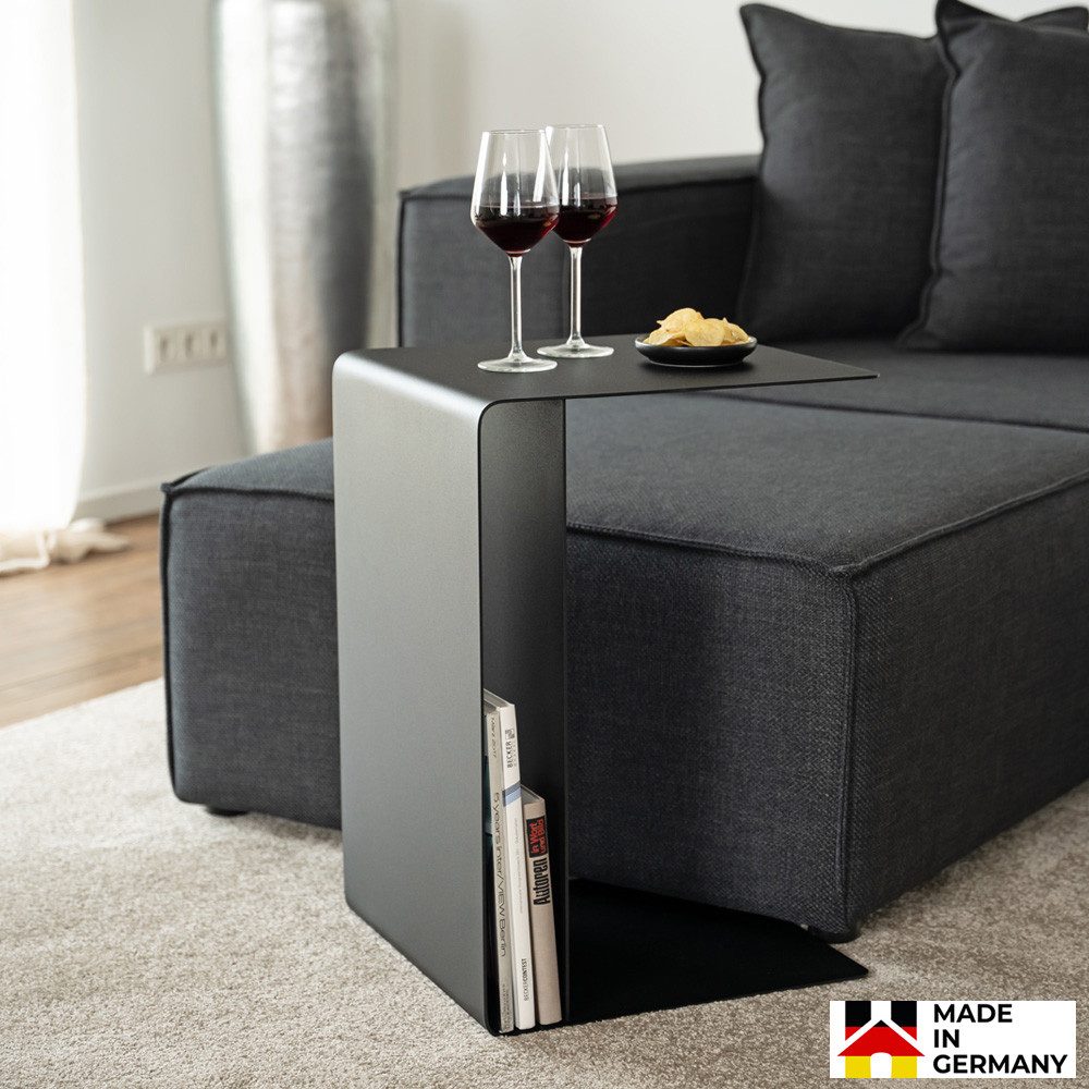 HOME DELUXE Beistelltisch ZIMA – Made in Germany 58 x 38 x 40 cm, 4 Aufstellmöglichkeiten - 360° Drehbar, Couchtisch, Sofatisch