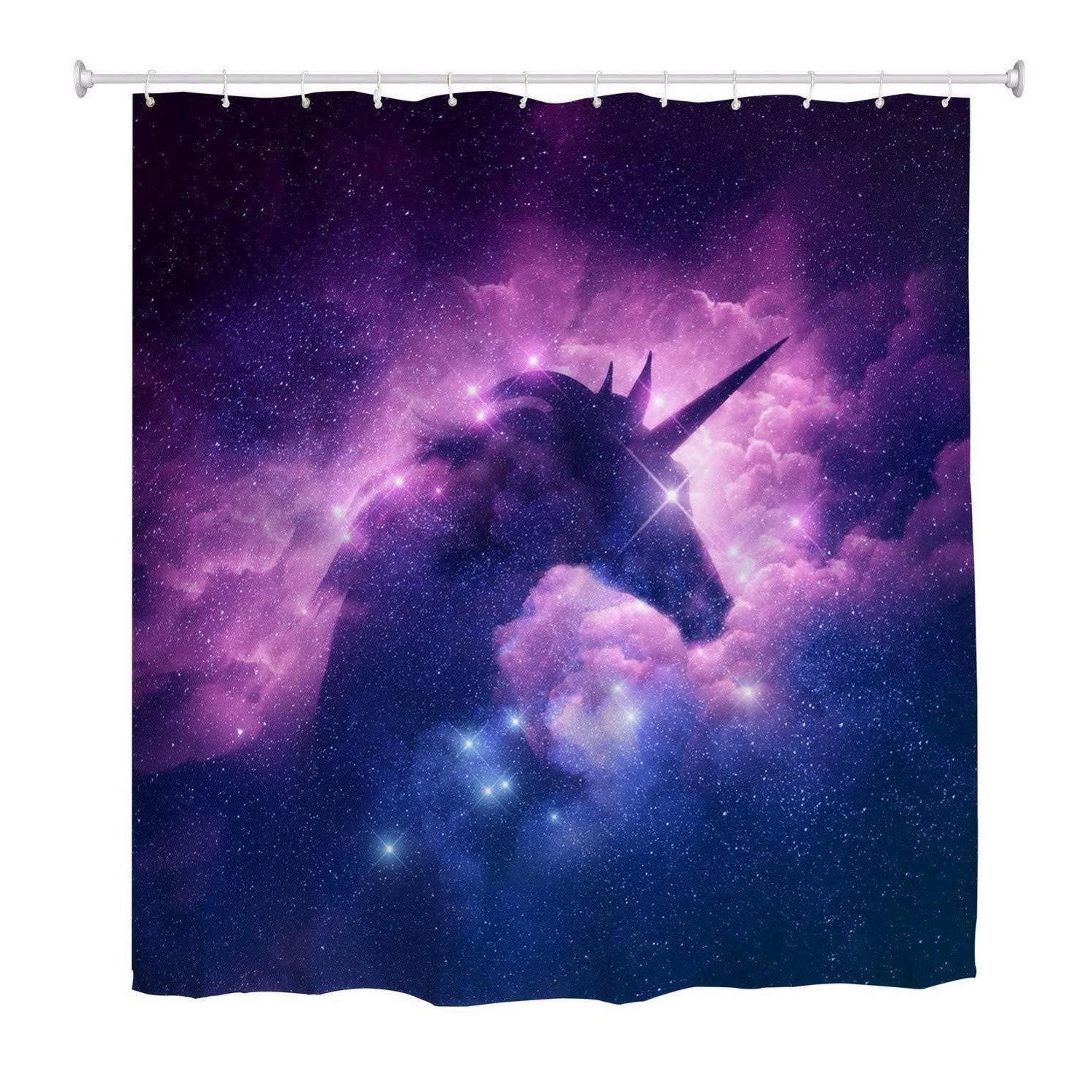 LuxusKollektion Duschvorhang Duschvorhang Fantasie Einhorn 180x180cm Breite 180 cm
