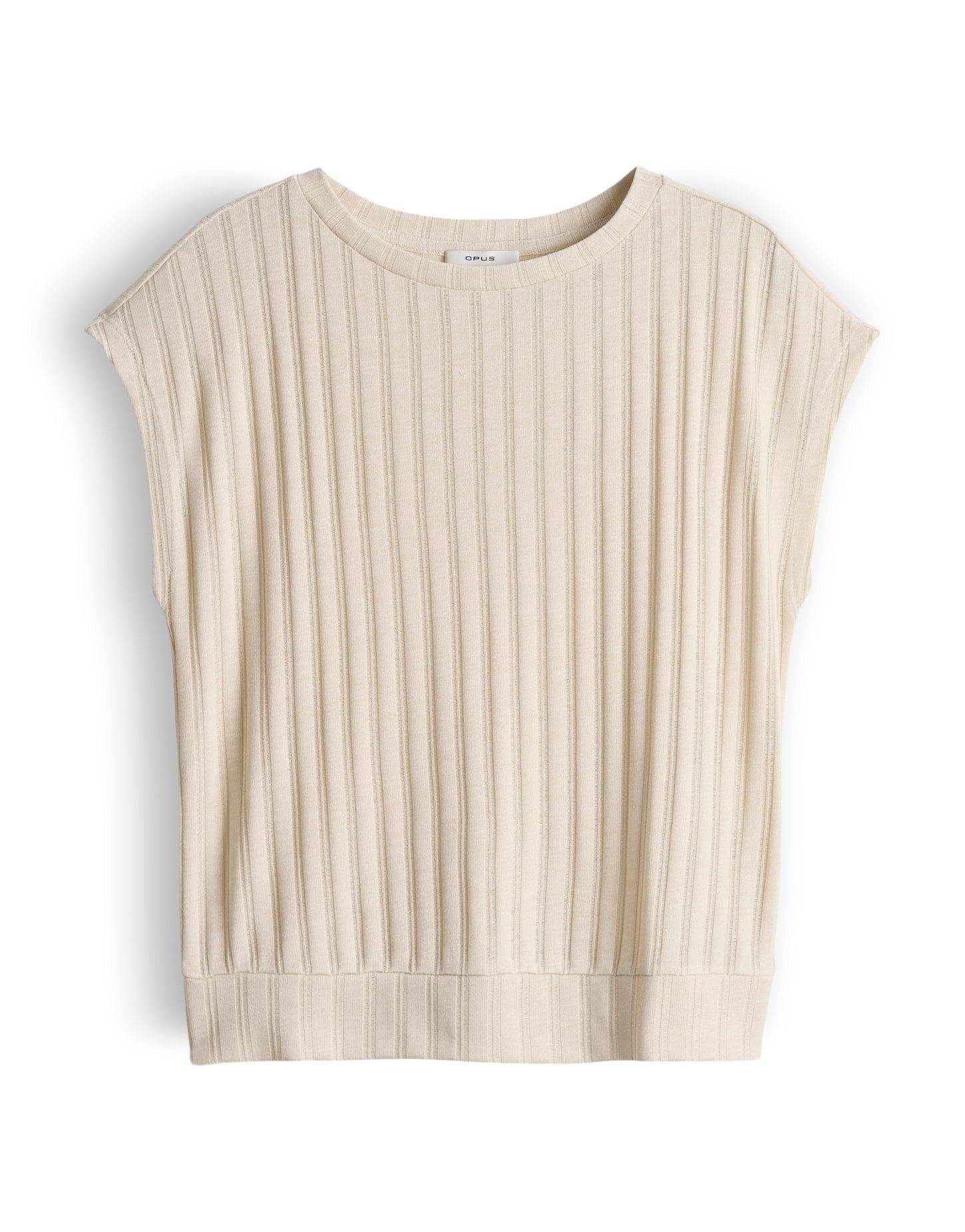 OPUS Kurzarmshirt Sapino aus Jersey mit Rippstruktur leichte Transparenz, weicher Griff, Casual