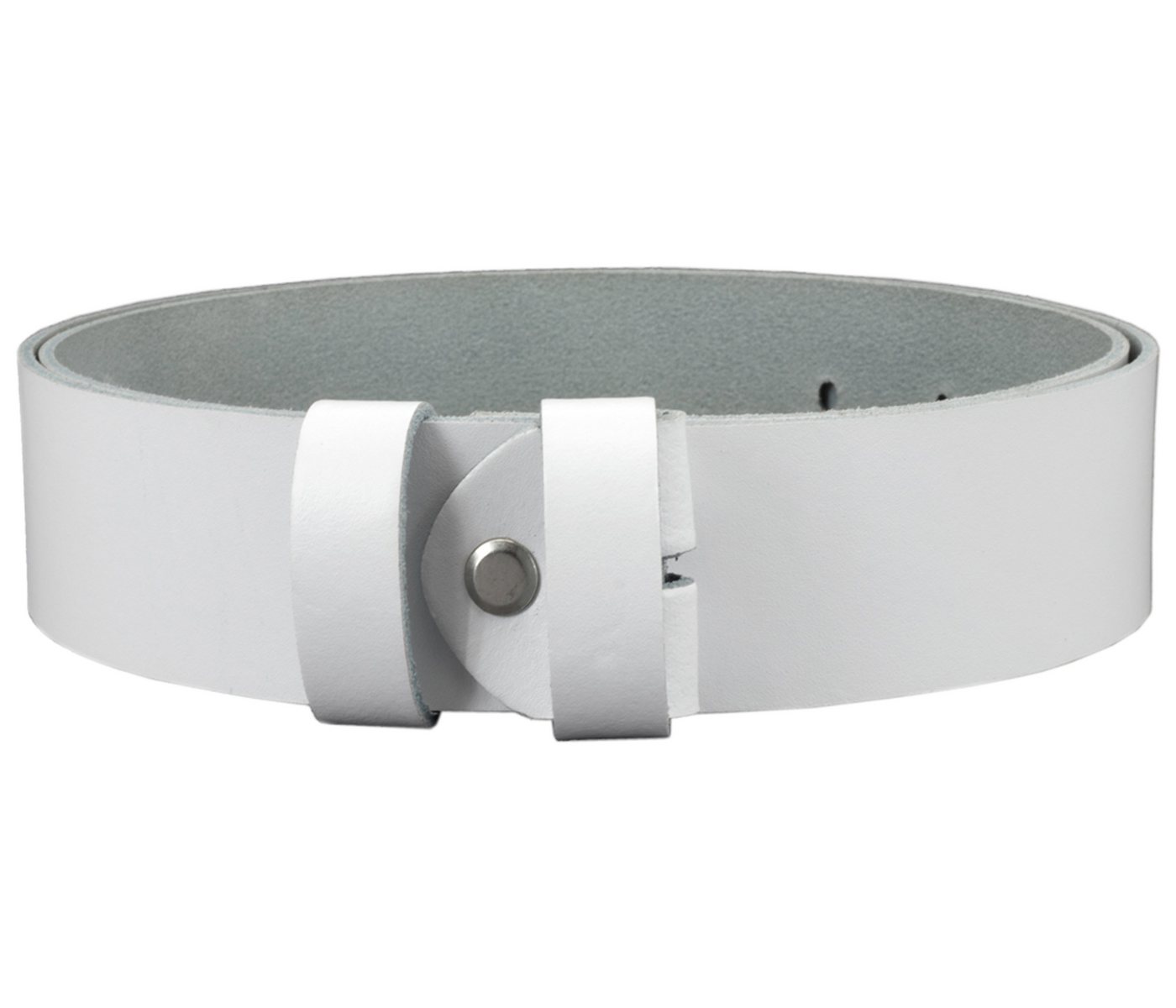COLOGNEBELT Ledergürtel OM102-SL-Weiss MADE IN GERMANY, Weiss Kürzbar, 100 % Echtleder, Aus einem Stück, Unisex
