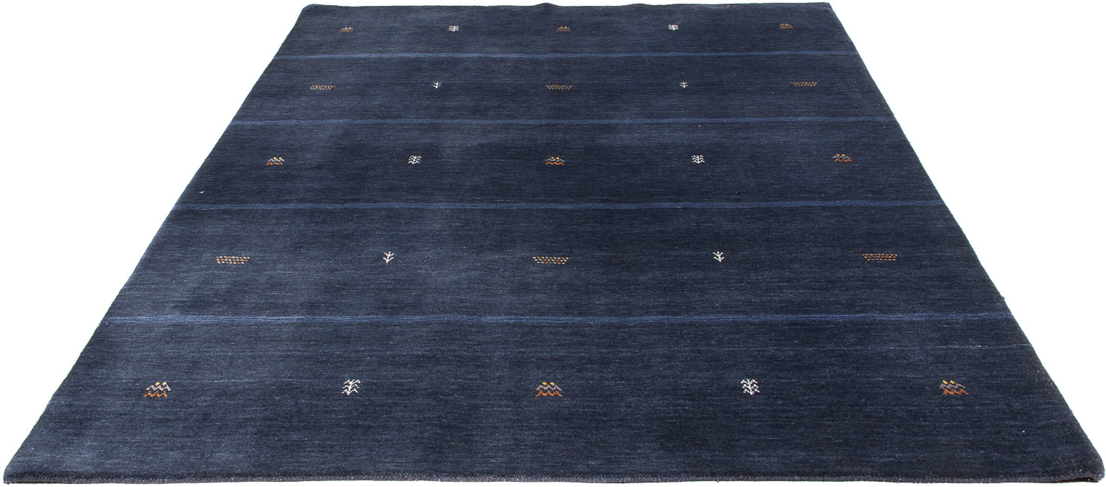 Wollteppich Gabbeh - Loribaft Softy - 240 x 174 cm - dunkelblau, morgenland, rechteckig, Höhe: 12 mm, Wohnzimmer, Einzelstück