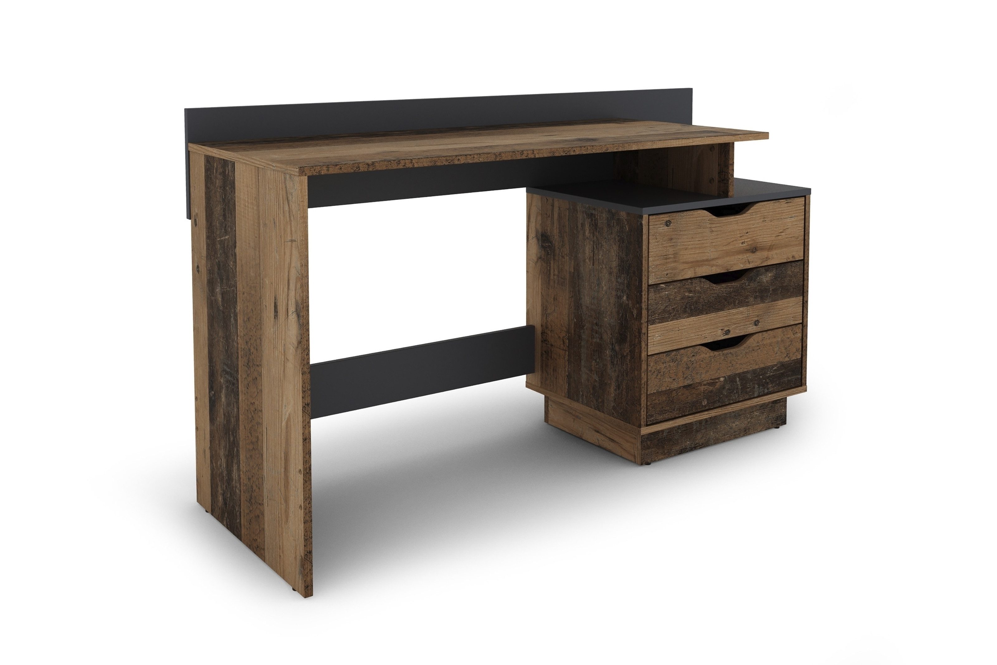 freiraum Schreibtisch BELFAST (B 138, H 83,5, T 51,5 cm), in Old-Wood/Anthrazit 138 x 83,5 x 51,5 cm (BxHxT)