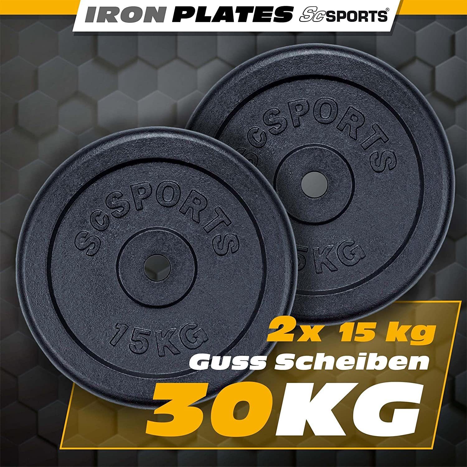 Gewichte, 30 30/31mm kg ScSPORTS® Gusseisen Gewichtsscheiben (10002969-tlg) Hantelscheiben