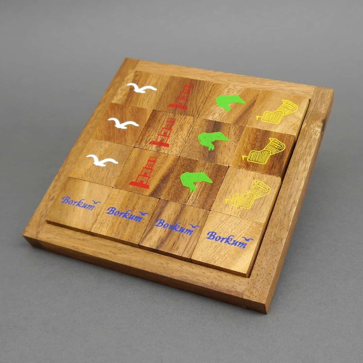 ROMBOL Denkspiele Spiel BORKUM PUZZLE - schwieriges Legepuzzle, Denkspiel, Holzpuzzle