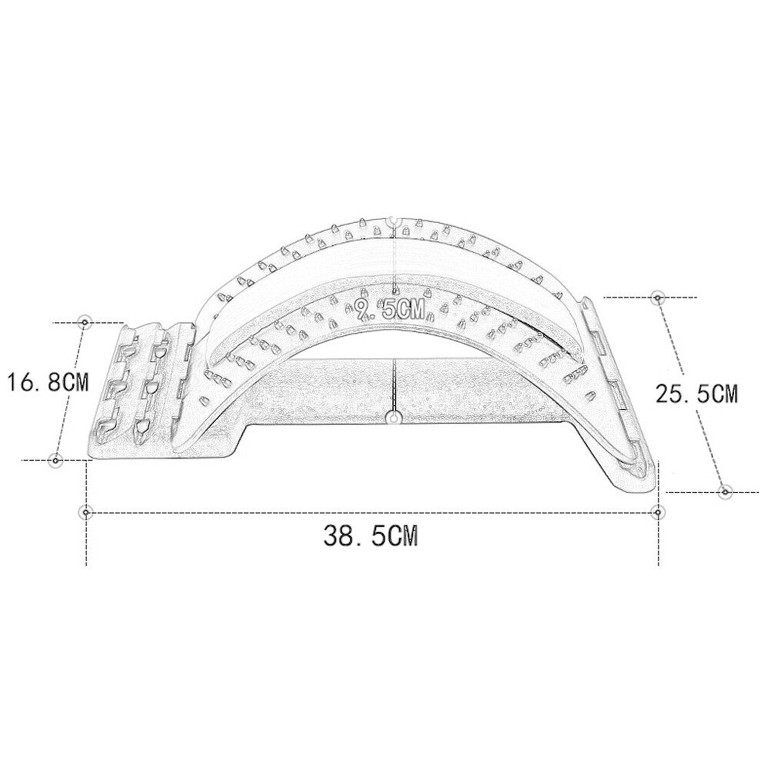 Design Massagegerät Lospitch Rückenstrecker Rückentrainer Rückenmassage Lordosenstütze, Einstellbar/Bogenstützende (1-tlg), Rückentrainer