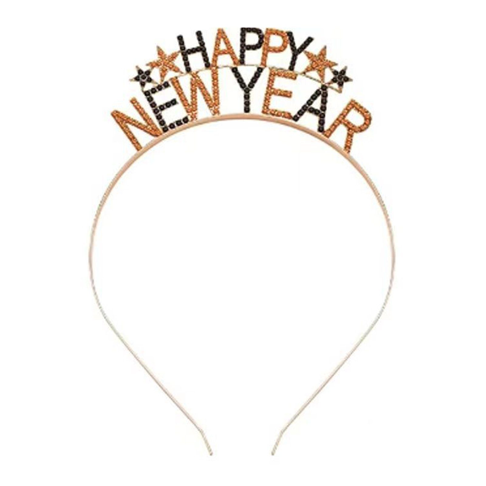 Blusmart Haarband Neujahrs-Kristall-Buchstaben-Haarband, Sinnvolles Champagnerschwarz